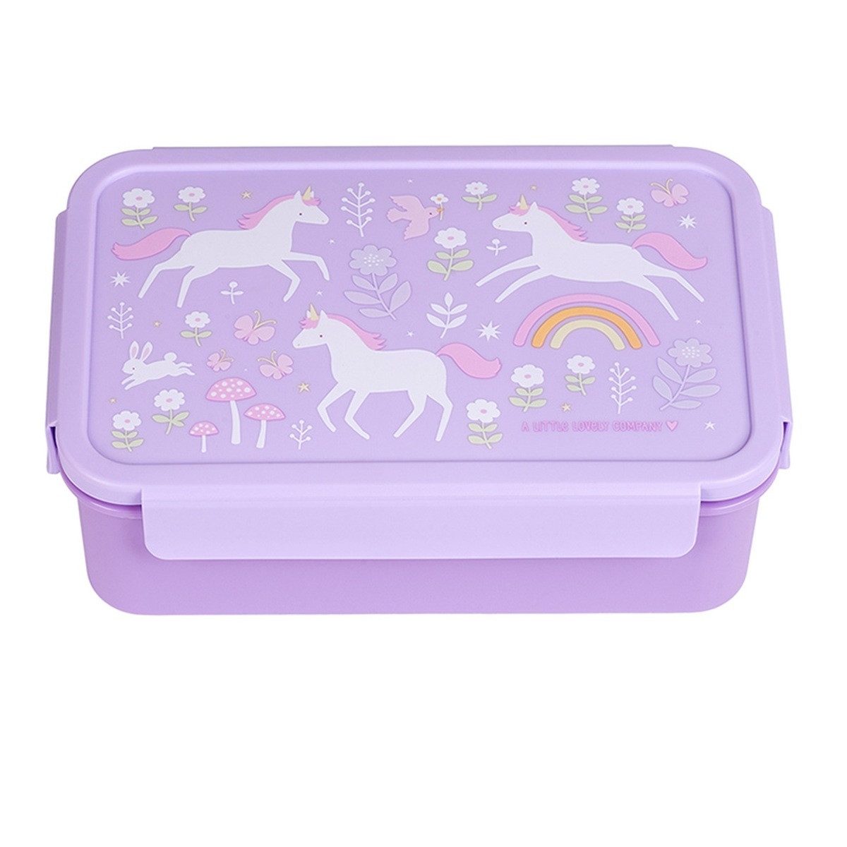 A Little Lovely Company Lunchbox Bento Brotdose Einhorn 2 Fächer Vesperdose 22x7x14,5cm