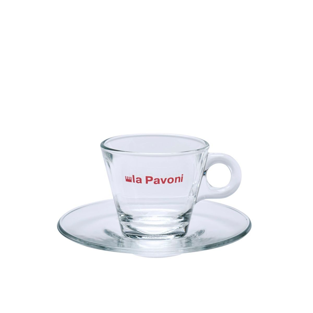 La Pavoni Kaffeeservice 6 Glas-Espresso- Tassen mit Untertassen, Glas