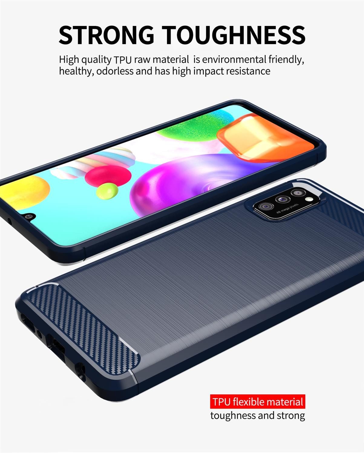 Cadorabo Handyhülle für Samsung Galaxy A41 Hülle Samsung Galaxy A41, Flexible Ultra Slim TPU Silikon Handy Schutzhülle Back Cover Bumper