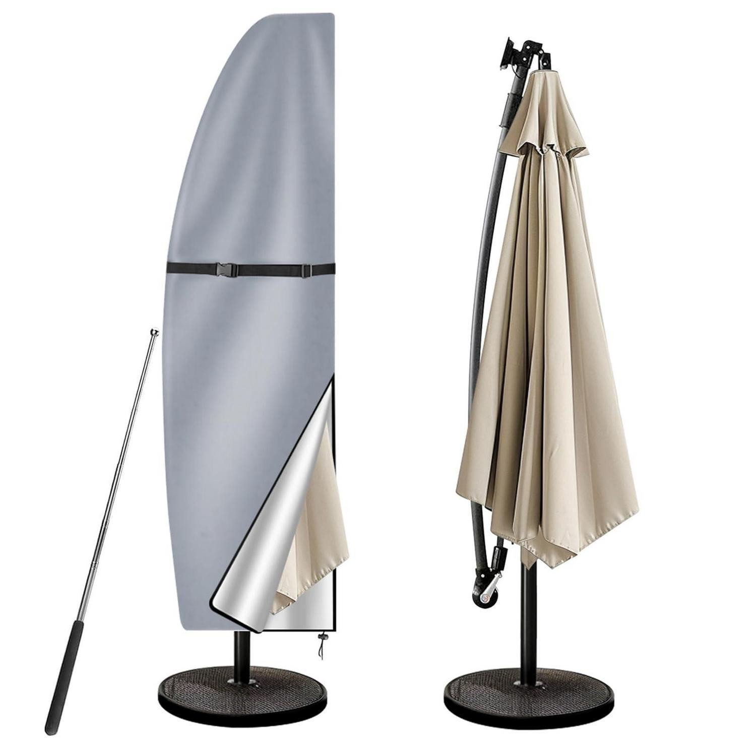 LuxusKollektion Sonnenschirm-Schutzhülle Sonnenschirm Hülle Grau 205cm (1-St)