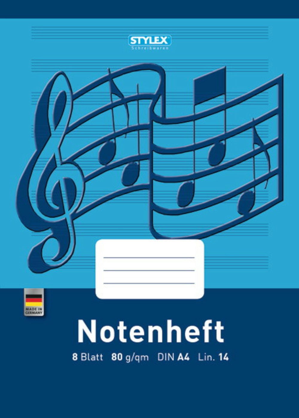 Schulheft Notenheft DIN A4 Schulheft Lineatur 14