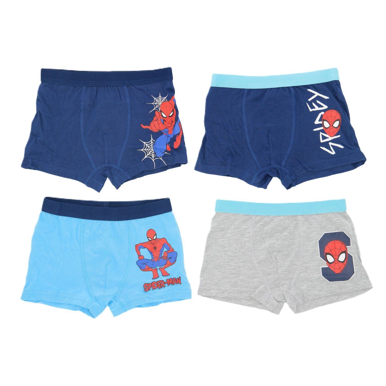 Spiderman Boxershorts für Kinder 4er Pack Bequem und Bunt