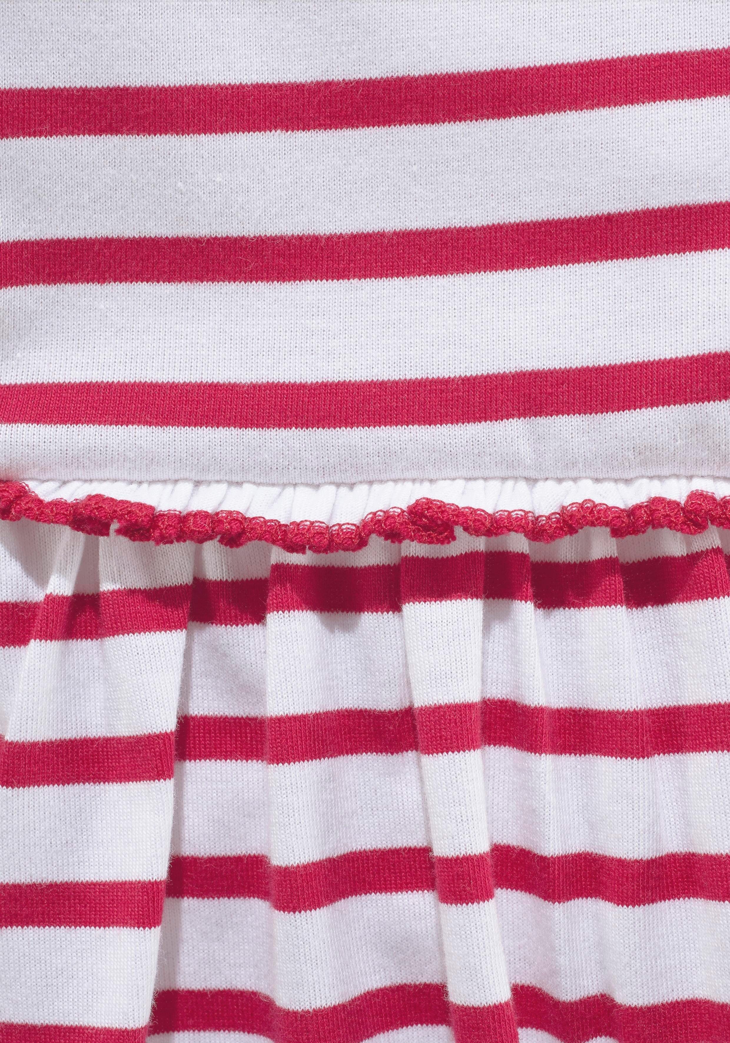 2-tlg) STERNE Streifen Jerseykleid mit (Packung, und KIDSWORLD Punkten
