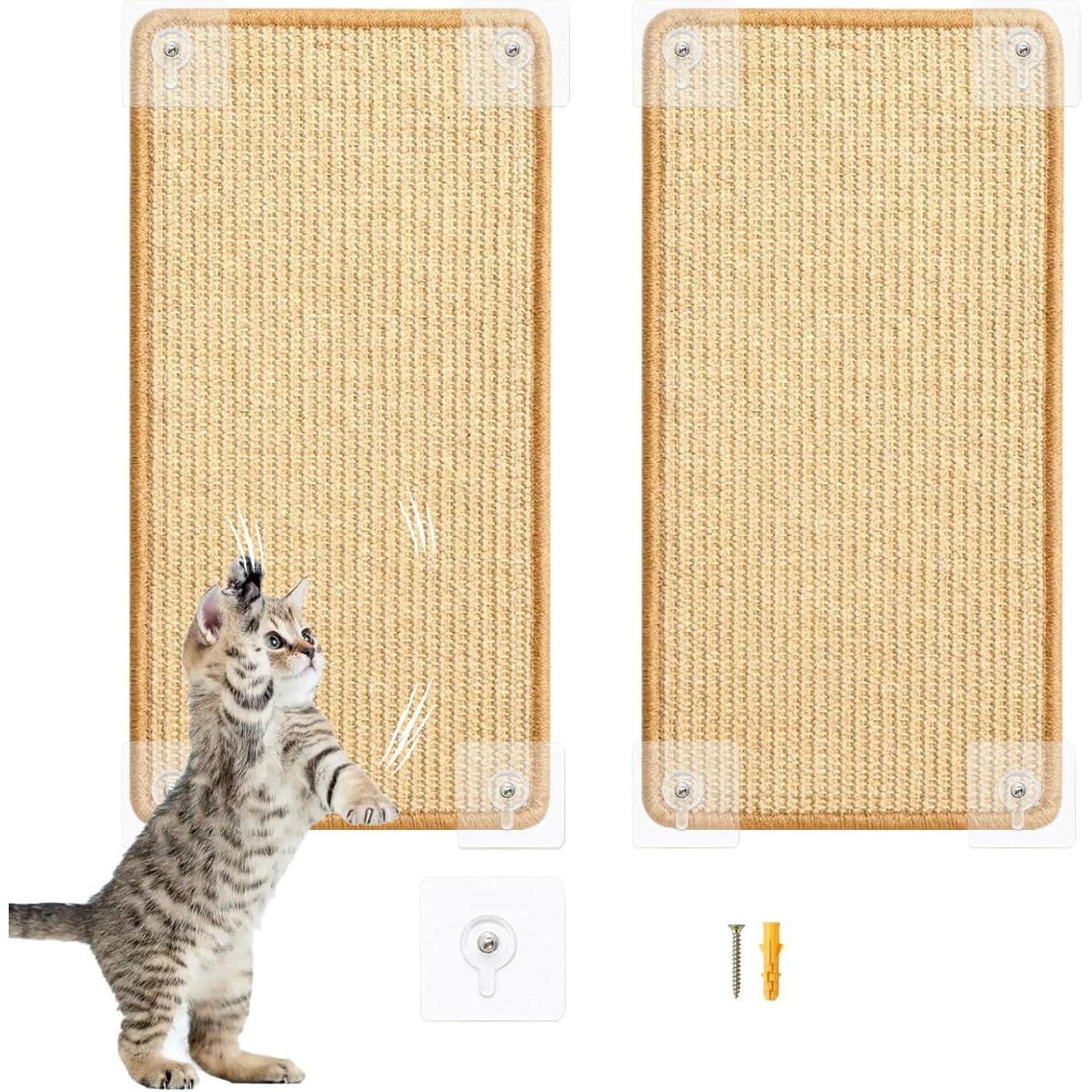 Kratzmatte Kratzmatte Katze Sisal Kratzbrett Kratzwand 2 Stück H40cm x L60cm