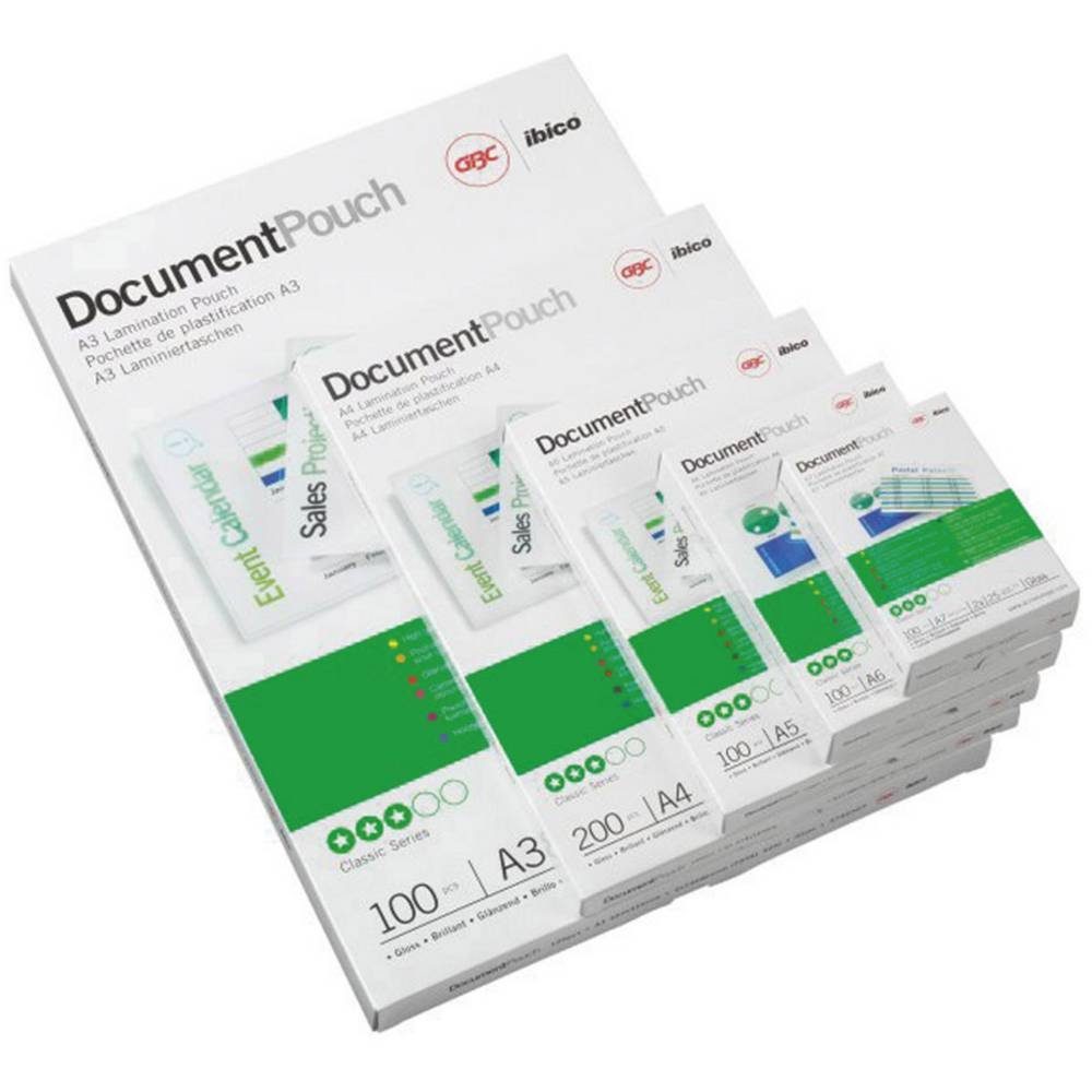 GBC Laminiergerät Laminierfolie DocumentPouch ibico DIN A3, 100 Stück 3200725