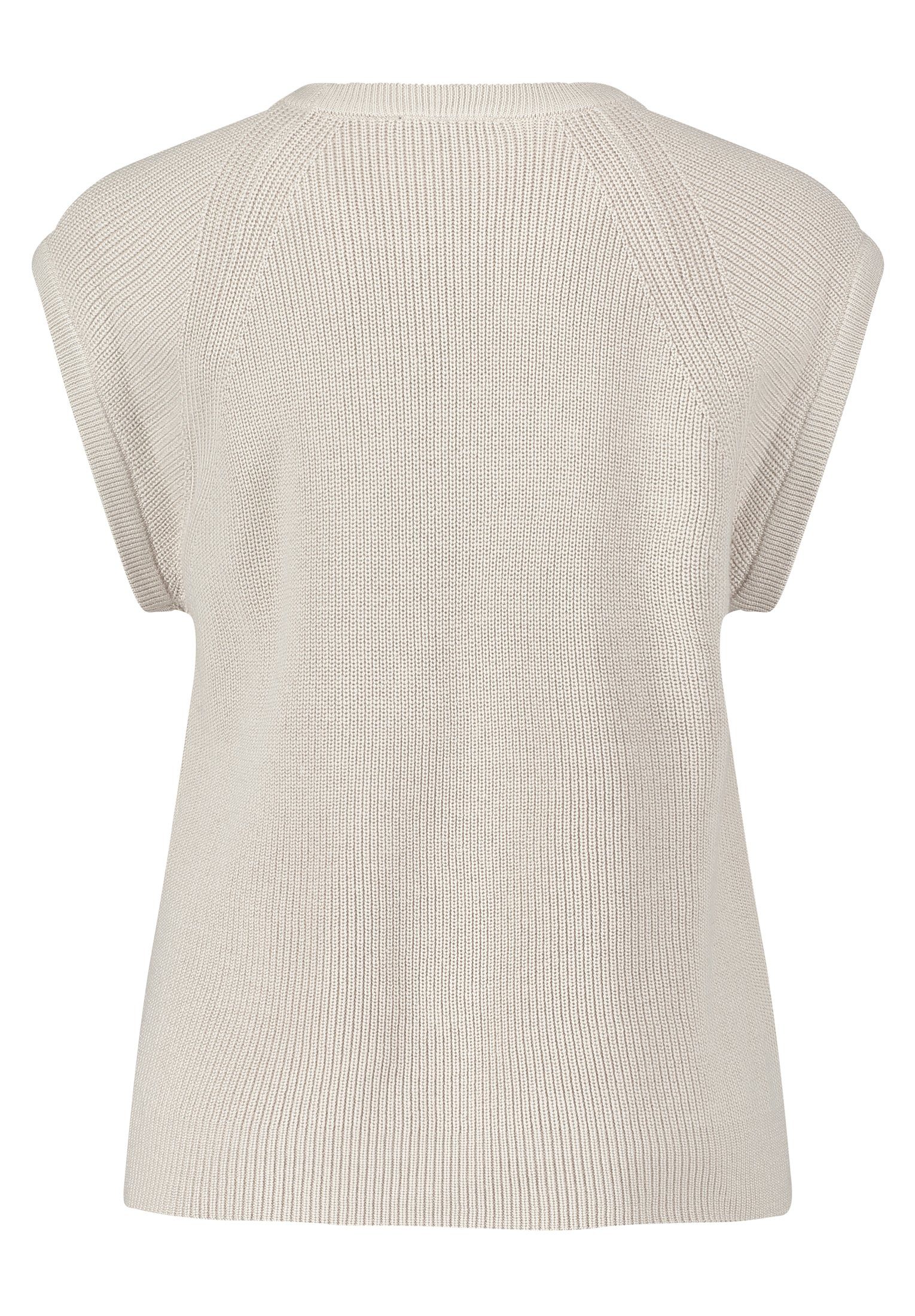 mit Grau Strick Strickpullover (1-tlg) Barclay Betty Beige Rippenstruktur