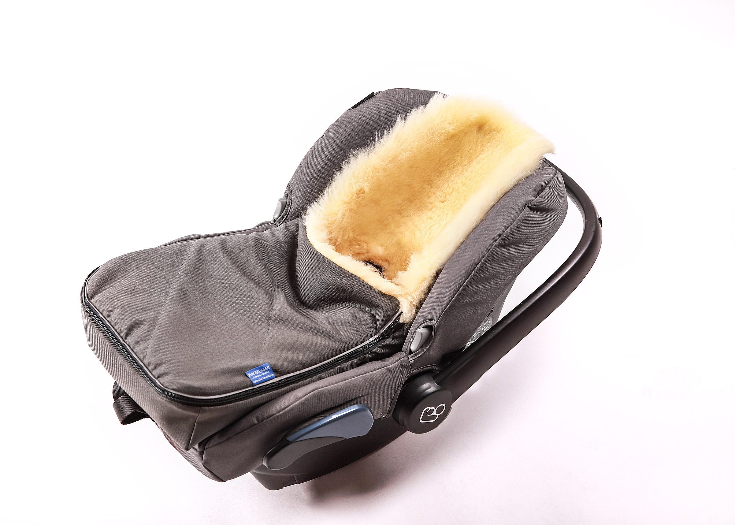 Hofbrucker seit 1948 Fußsack Lammfell Fußsack Maxi für Babyschale, Baby Winter Fußsack mit echtem Lammfell wind- und wasserabweisend
