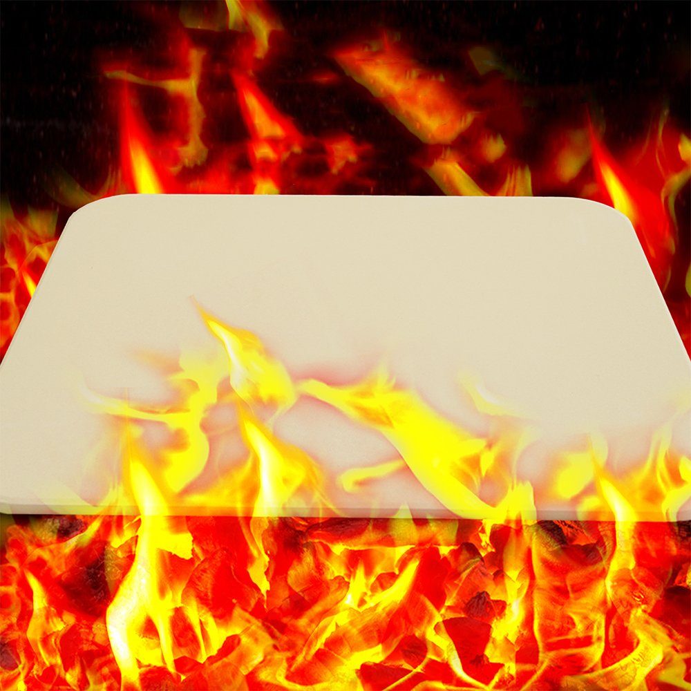 Melko Pizzastein Brotbackstein Pizzastein aus Cordierit 30x38 CM für Gasgrill Steinofen, Cordierit, (Stück, 1-St., Stück), Geruchlos, nicht verformend