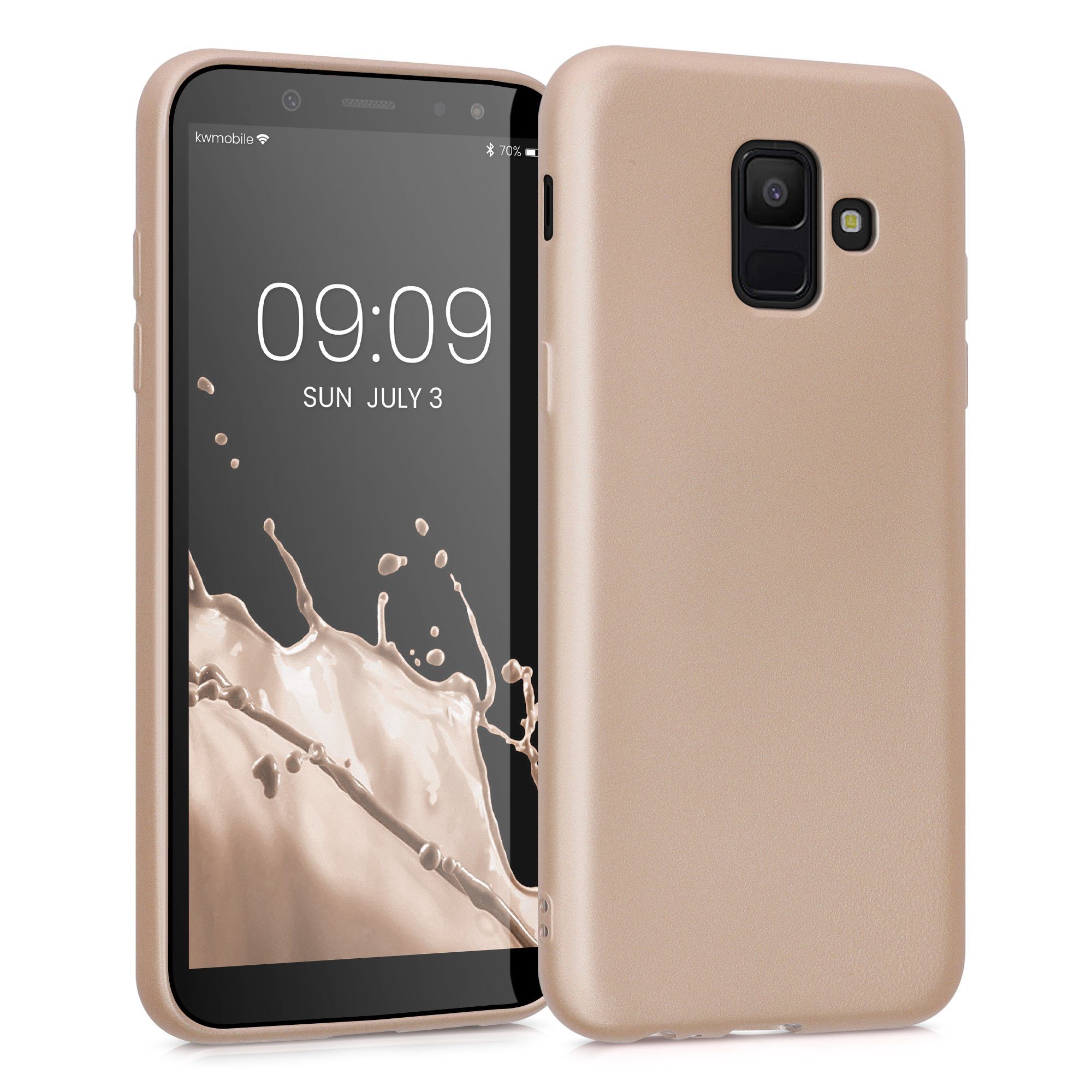 kwmobile Handyhülle Case für Samsung Galaxy A6 (2018), Hülle Silikon metallisch schimmernd - Handyhülle Cover