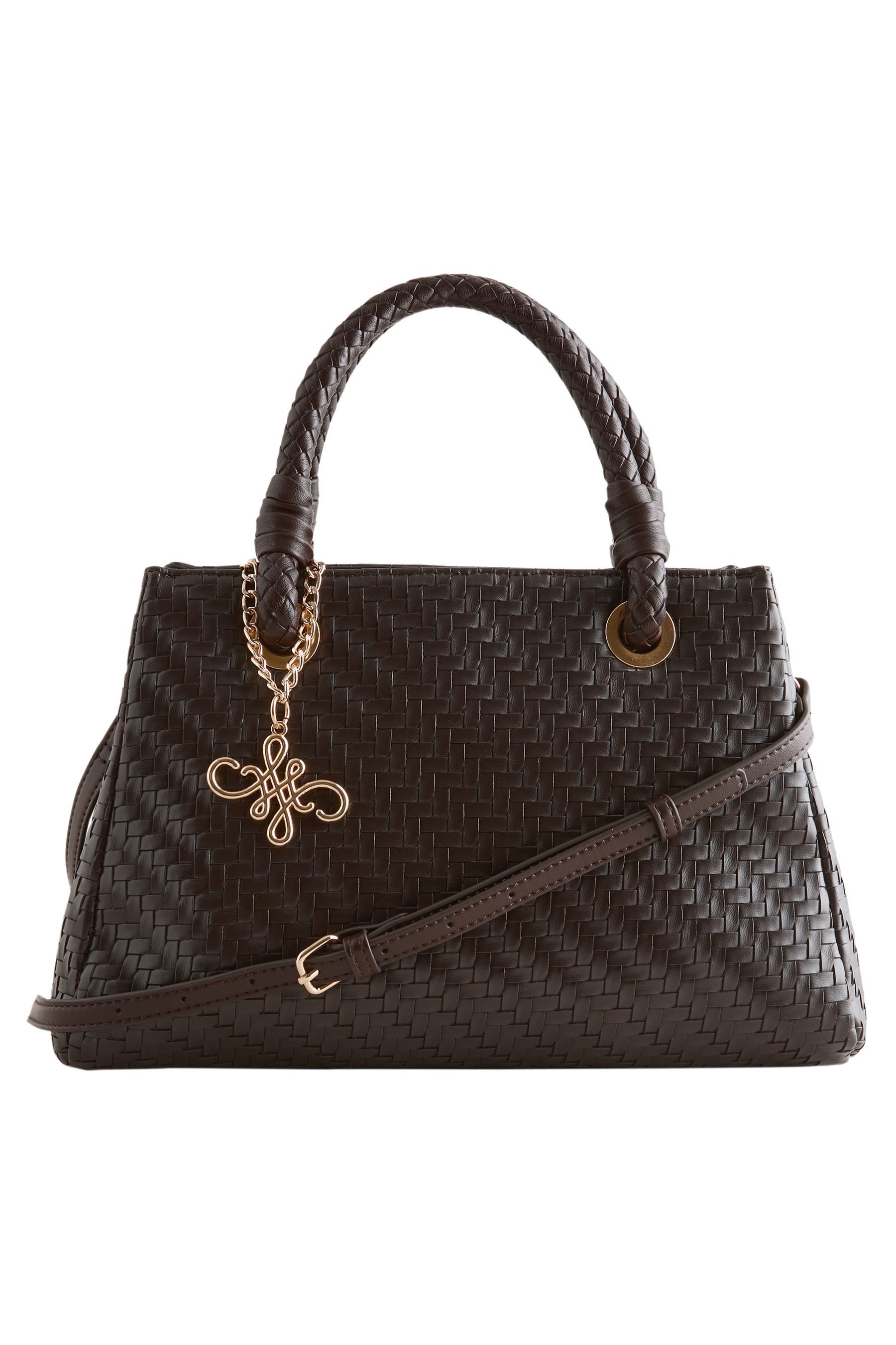 Clutch Handtasche in Weboptik mit Prägung