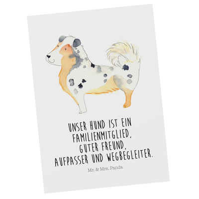 Mr. & Mrs. Panda Postkarte Australien Shepherd - Weiß - Geschenk, Dankeskarte, Hundeliebe, Grußk