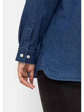 Sheego Tunika Große Größen mit Blusenkragen und Brusttasche