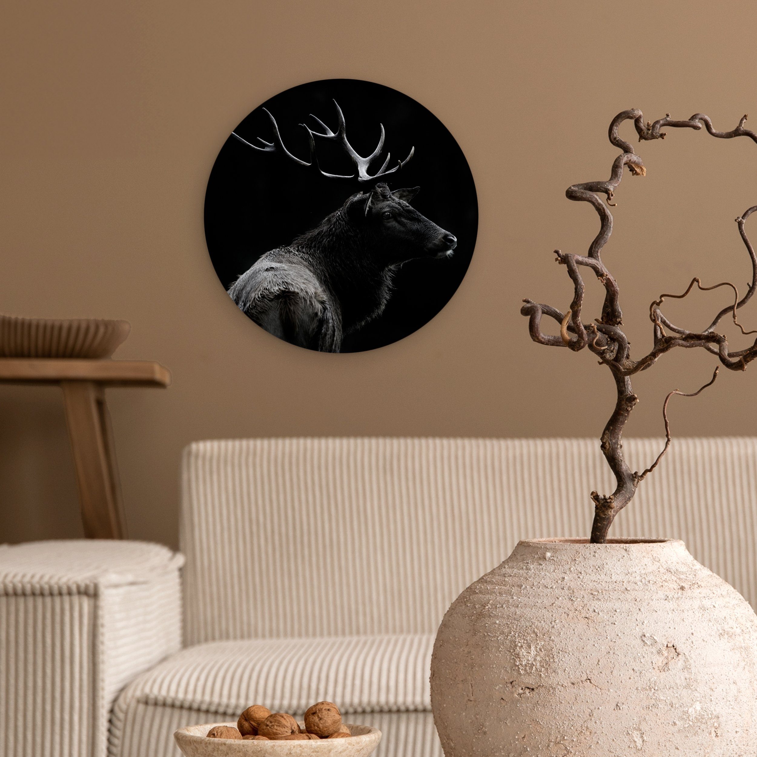 MuchoWow Gemälde Hirsch - Schwarz - günstig online kaufen
