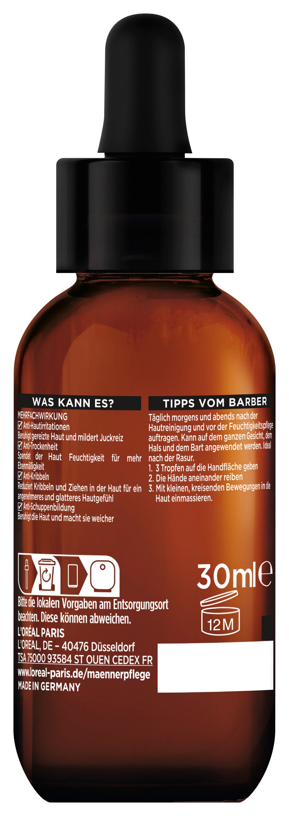 L'ORÉAL PARIS MEN EXPERT Bartserum BARBER CLUB FLASH REPAIR SERUM, bei trockener und irritierter Männerhaut