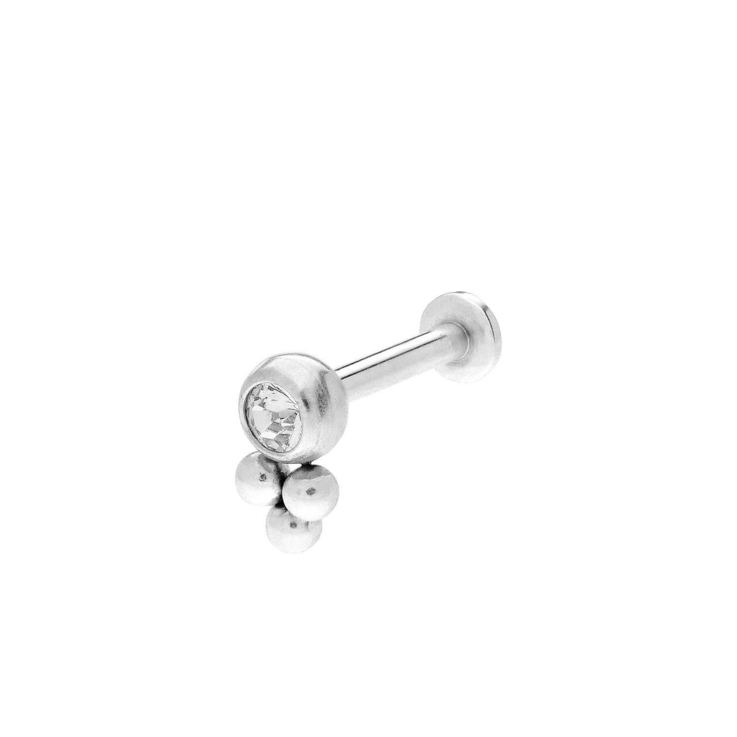 LUCARDI Plug Piercing - Stahl - Silber - Zirkonia - Damen