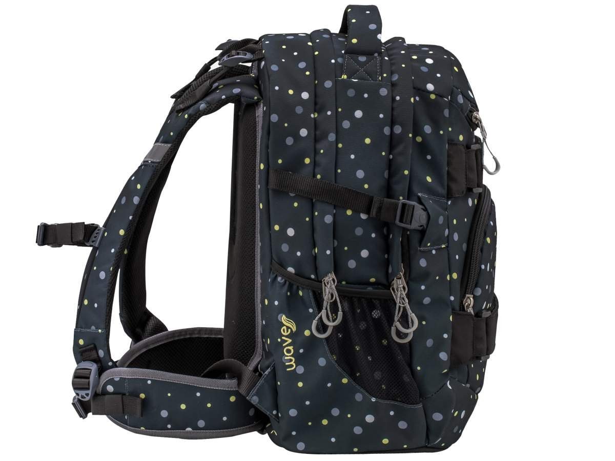 Wave Schulrucksack "Infinity" Rucksack Schule 2025 für Mädchen Jungen Teenager, Schultasche, ab 5. Klasse, weiterführende Schule, 3tlg. Set