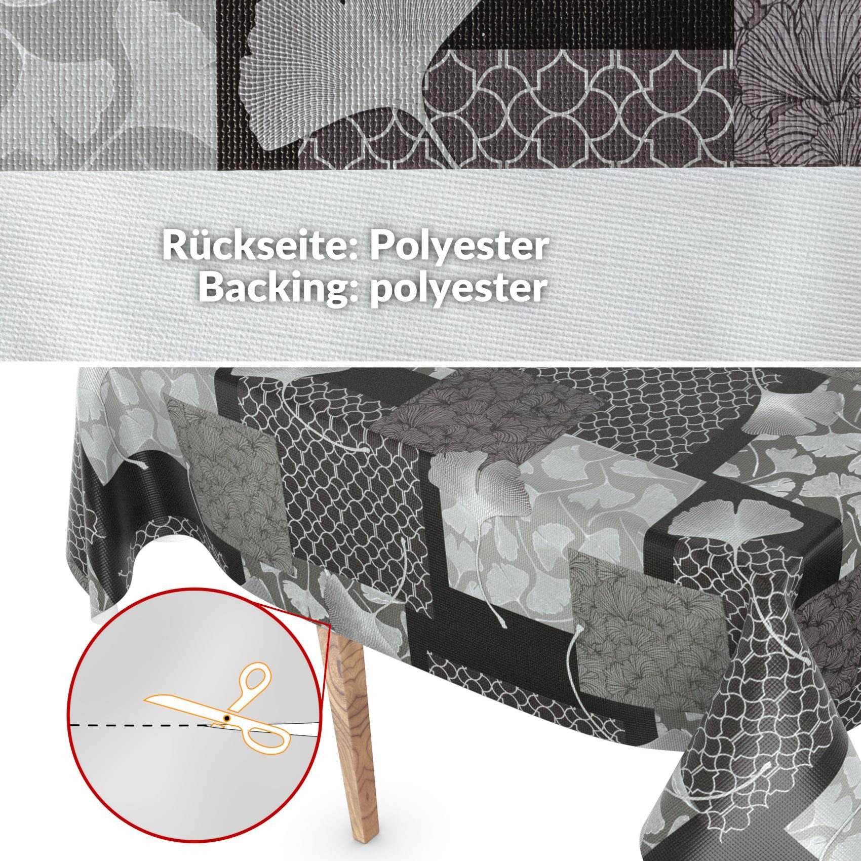 ANRO Tischdecke Besonders Feine Wachstuchtischdecke Premium Gartentischdecke (Einzelstück 1-tlg), Prägung 140x100cm wasserabweisend