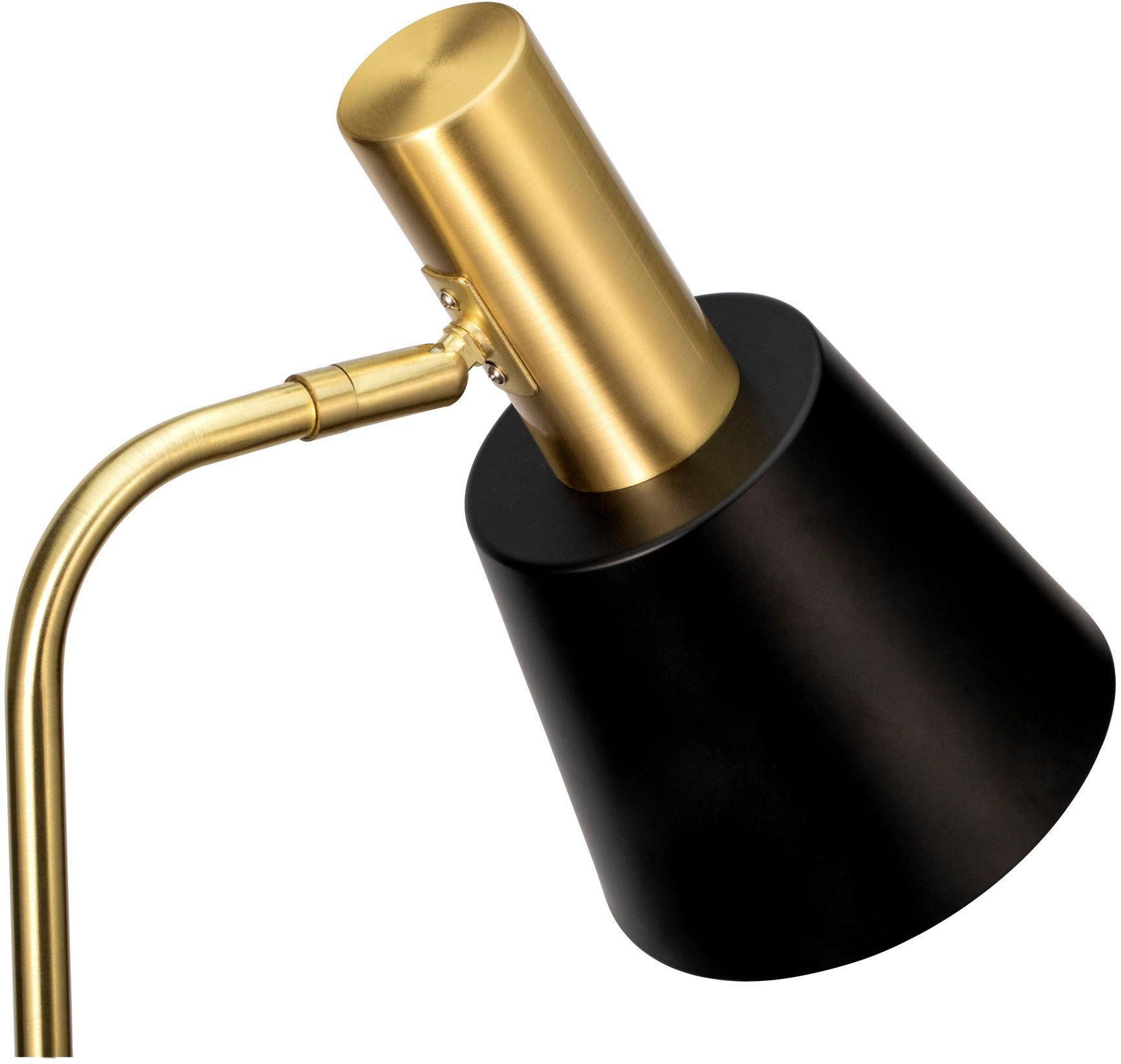 Pauleen Stehlampe Grand Schwarz, Gold, ohne E27, Metall Leuchtmittel, Elegance