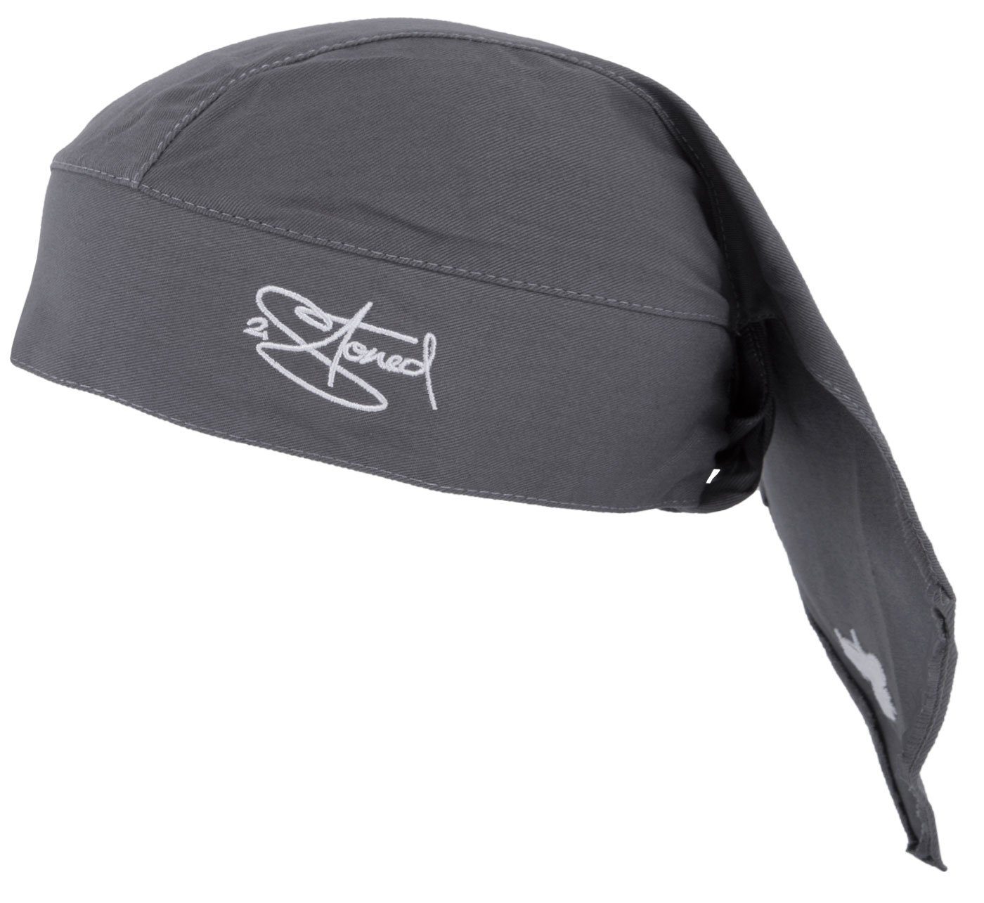 2Stoned Bandana Kopftuch Biker Cap Classic bestickt für Damen, Herren und Kinder, Einheitsgröße Dunkelgrau