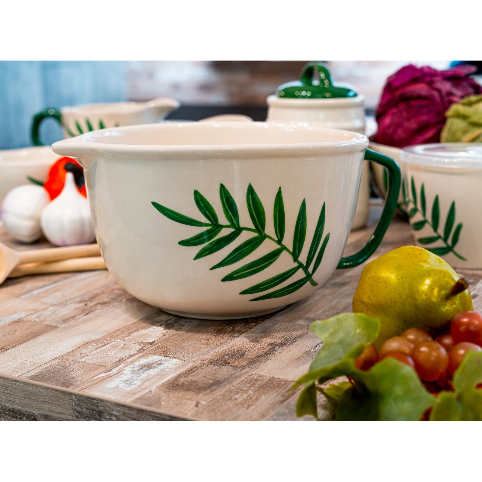 Neuetischkultur Rührschüssel Rührschüssel Keramik gemustert, Keramik, (Stück, 1-tlg), Küchenschüssel Salatschüssel