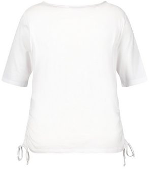 Samoon Kurzarmshirt T-Shirt mit seitlichen Raffungen