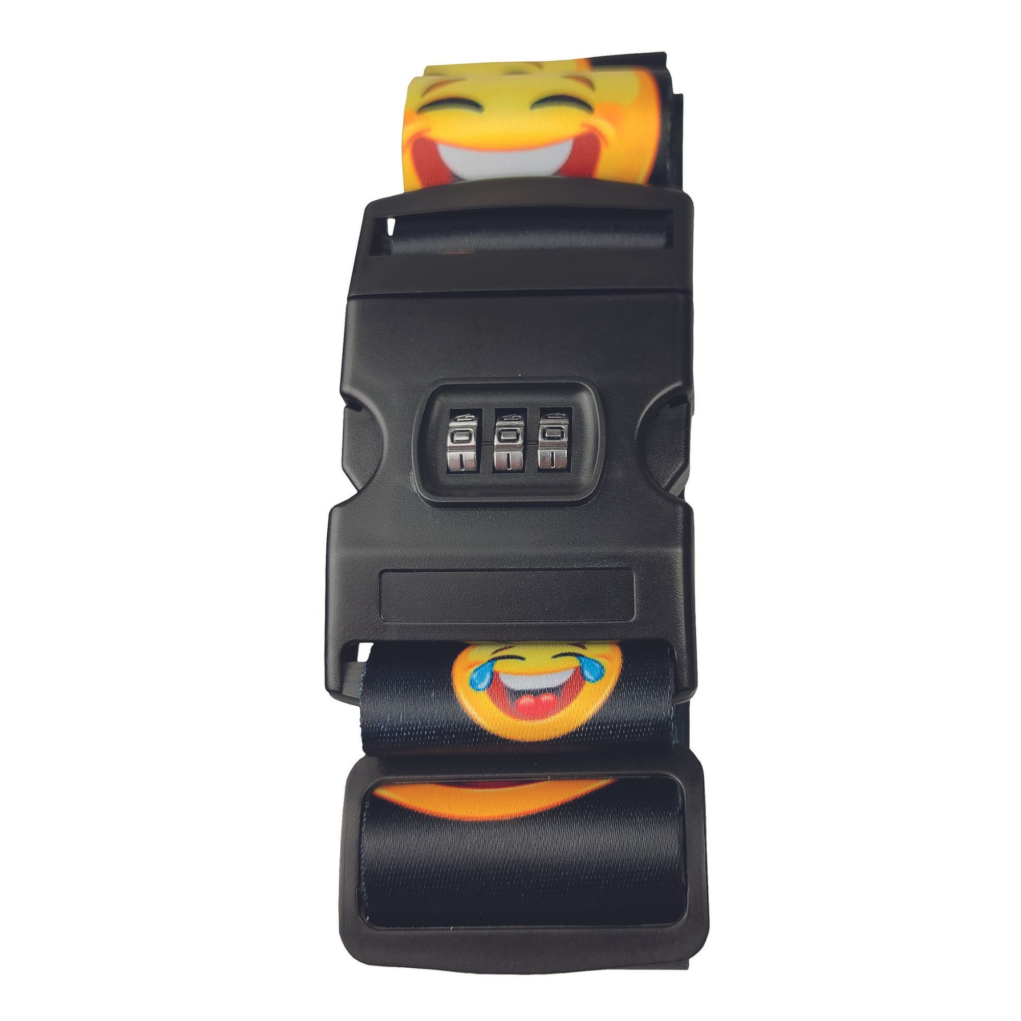 BASI Koffergurt Gepäckgurt Smileys, (Spar-Set), Zahlenschloss 3-stellig, verstellbar, Länge 200cm, Breite 5cm, 1 Stück