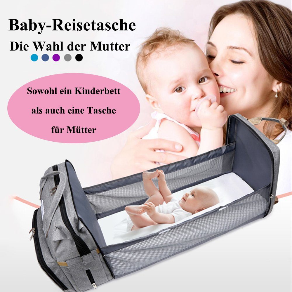 Wasserabweisend NUODWELL Wickeltasche Grau Baby Große Wickeltasche Rucksack,Multifunktional