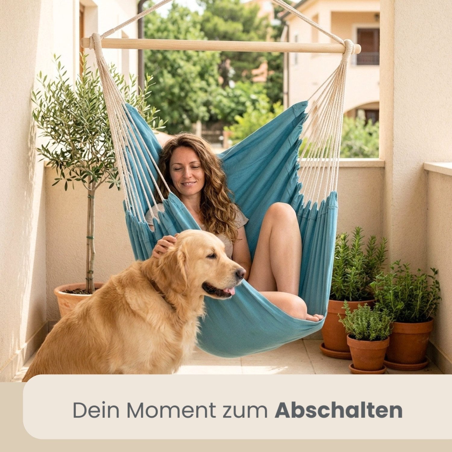 AMANKA Hängestuhl für 2 Personen: XXL Outdoor Hängesessel bis 150 kg - Garten und Balkon, 185 x 130 cm Hängesitz für Kinder und Erwachsene - 360° Relaxsessel