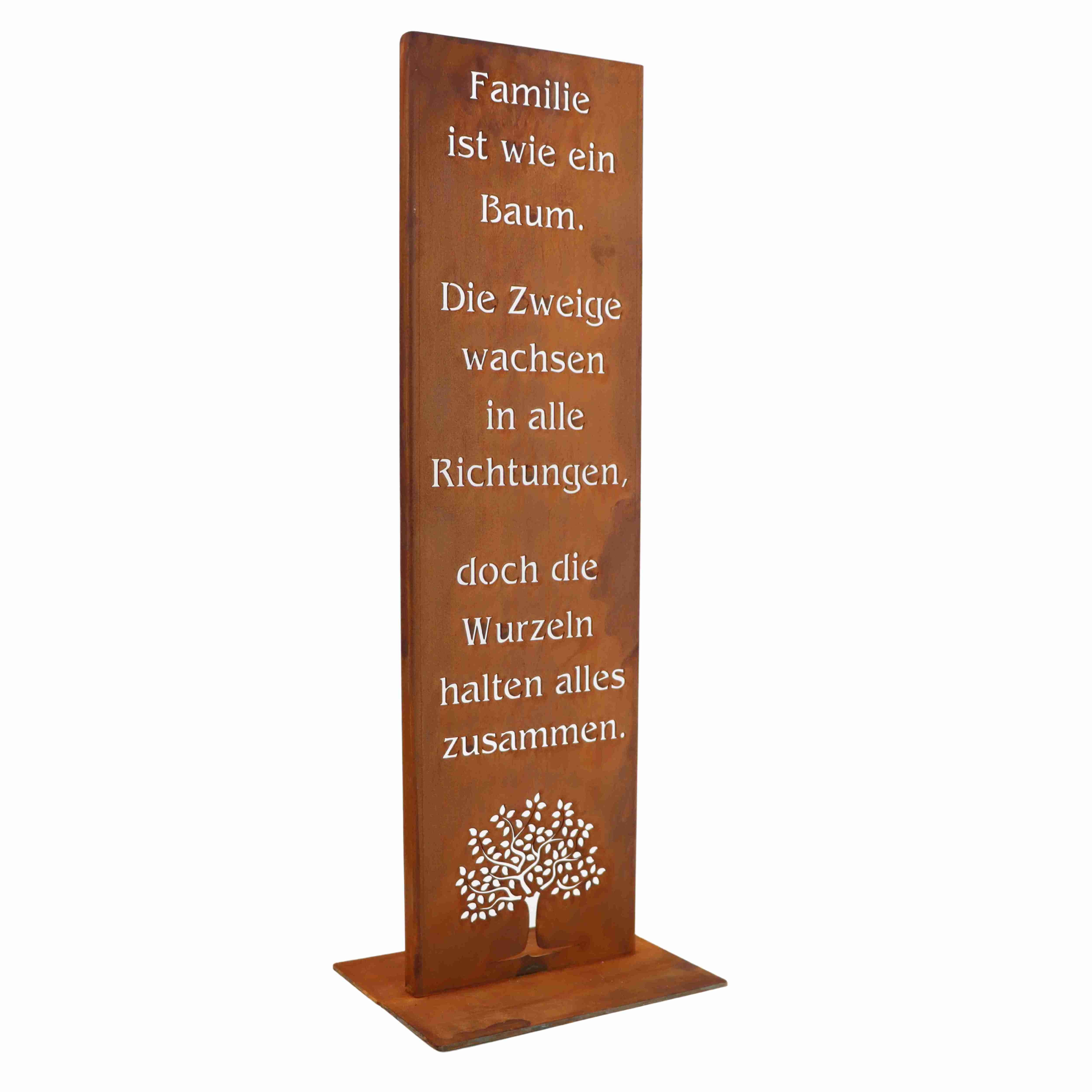 Rostikal Gartenfigur Gartendeko Rost Gartenschild Familie günstig online kaufen