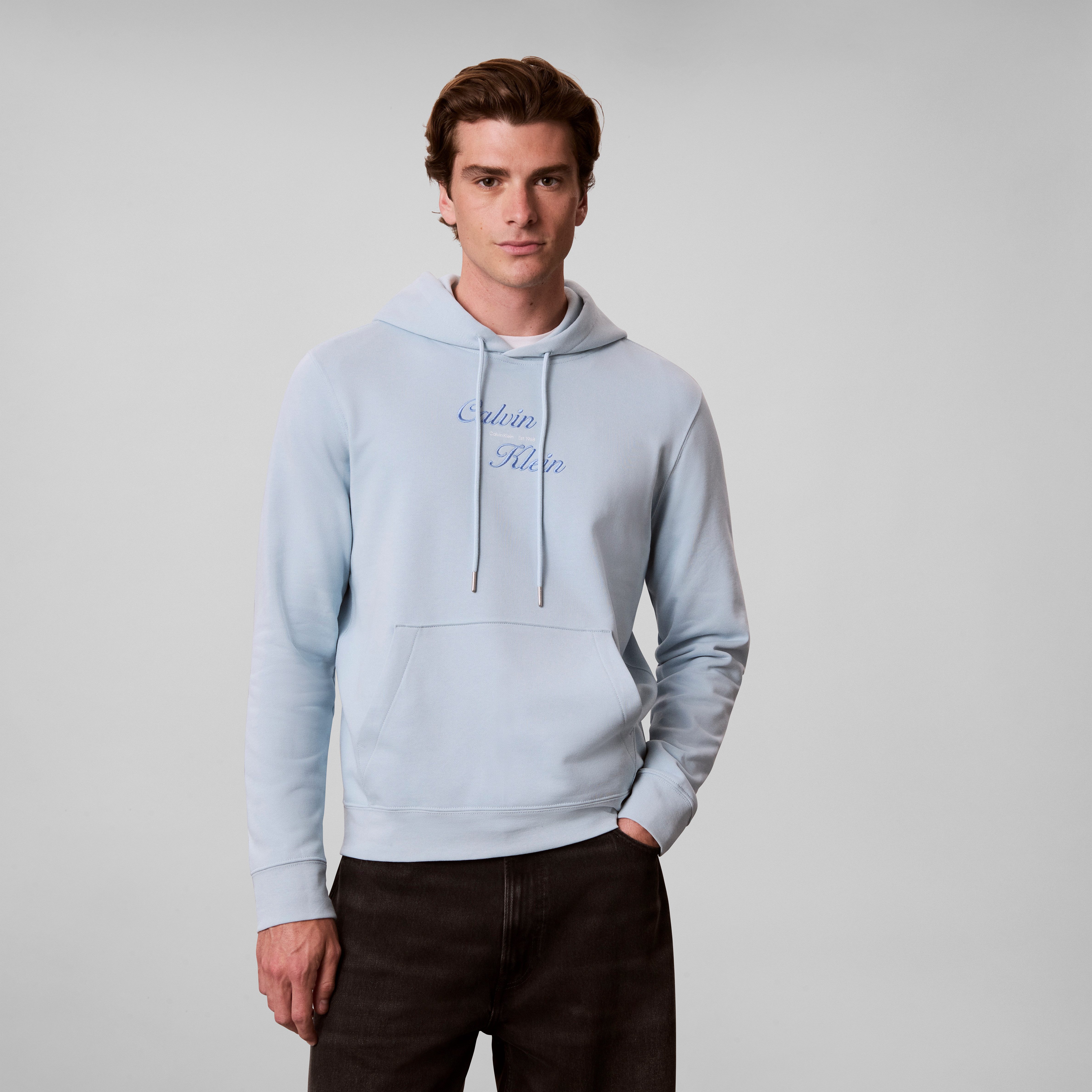 Calvin Klein Kapuzensweatshirt Stickerei, Regular Fit, reine Baumwolle