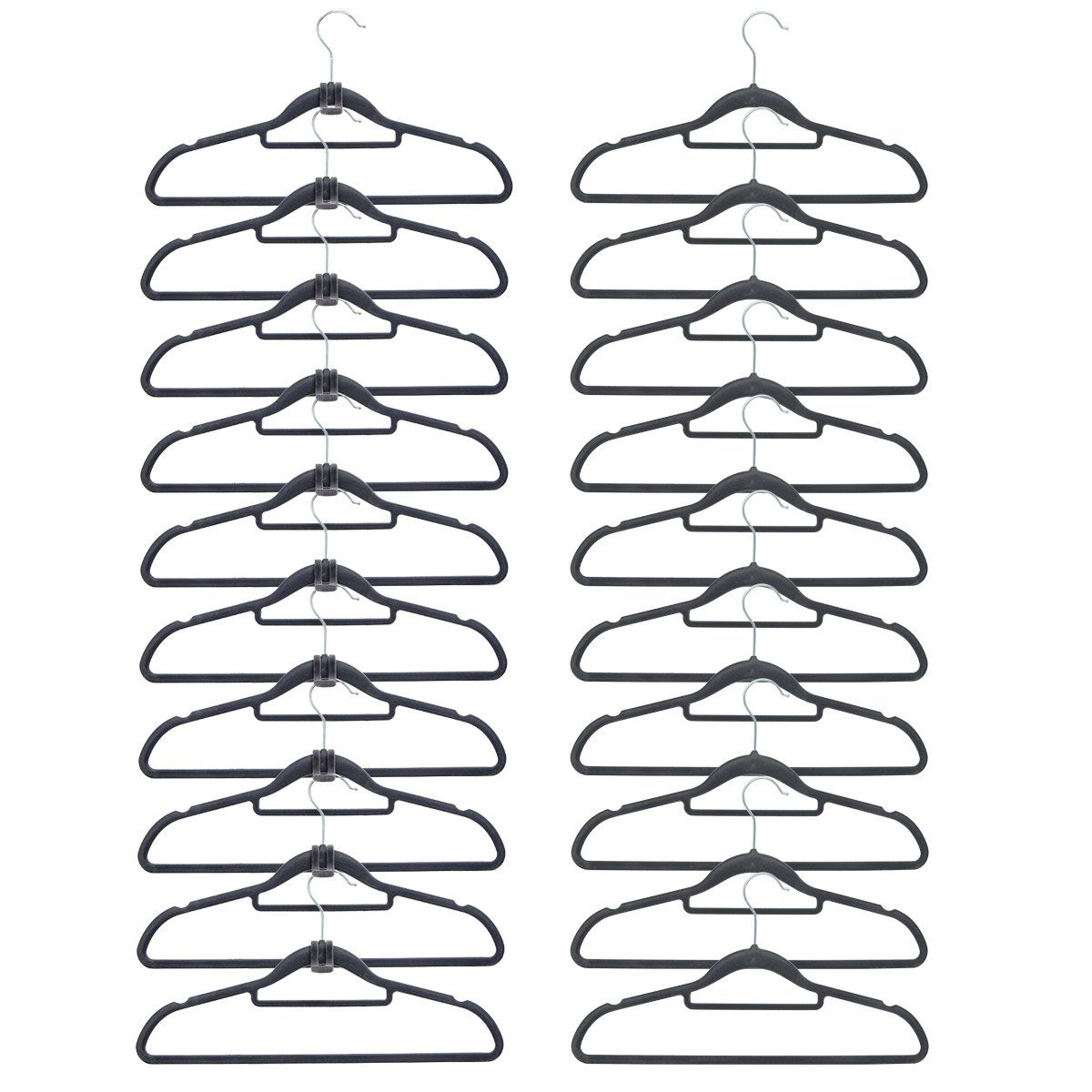 eyepower Kleiderbügel Samt - 20 Rutschfeste Kunststoffbügel - Samtbügel mit günstig online kaufen