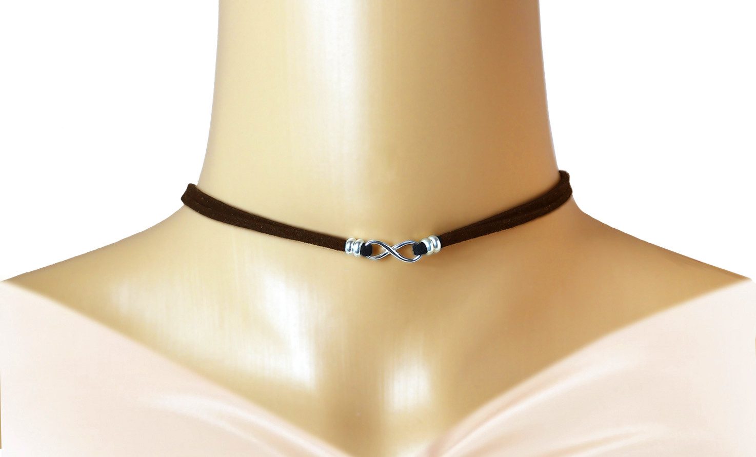 Edellis Kette mit Anhänger Choker Halskette Sterling Silber 925 mit Velourl günstig online kaufen