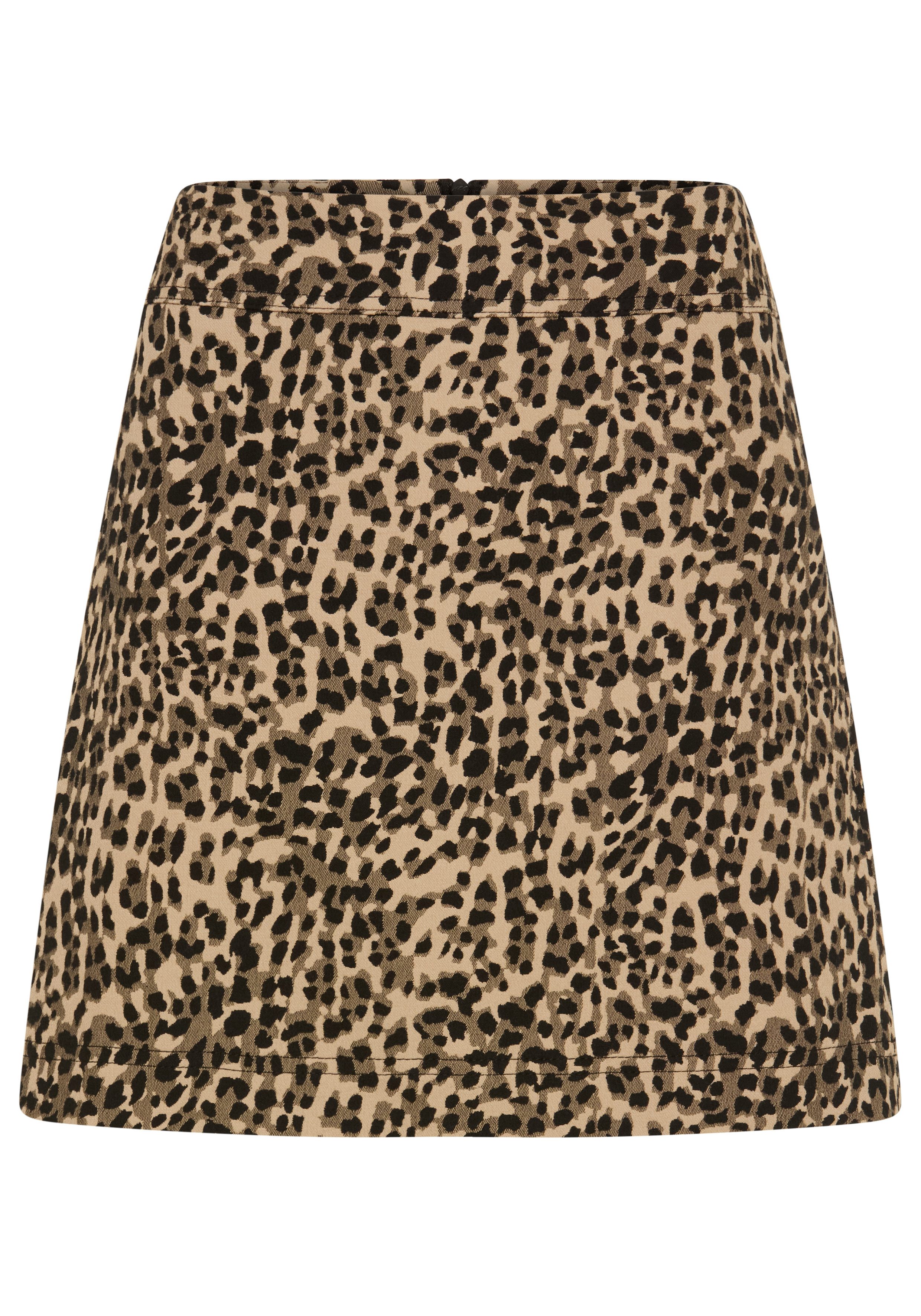 BOSS ORANGE Minirock Vakily Premium Damenmode aus elastischem Jacquardstoff mit Leopardenmuster