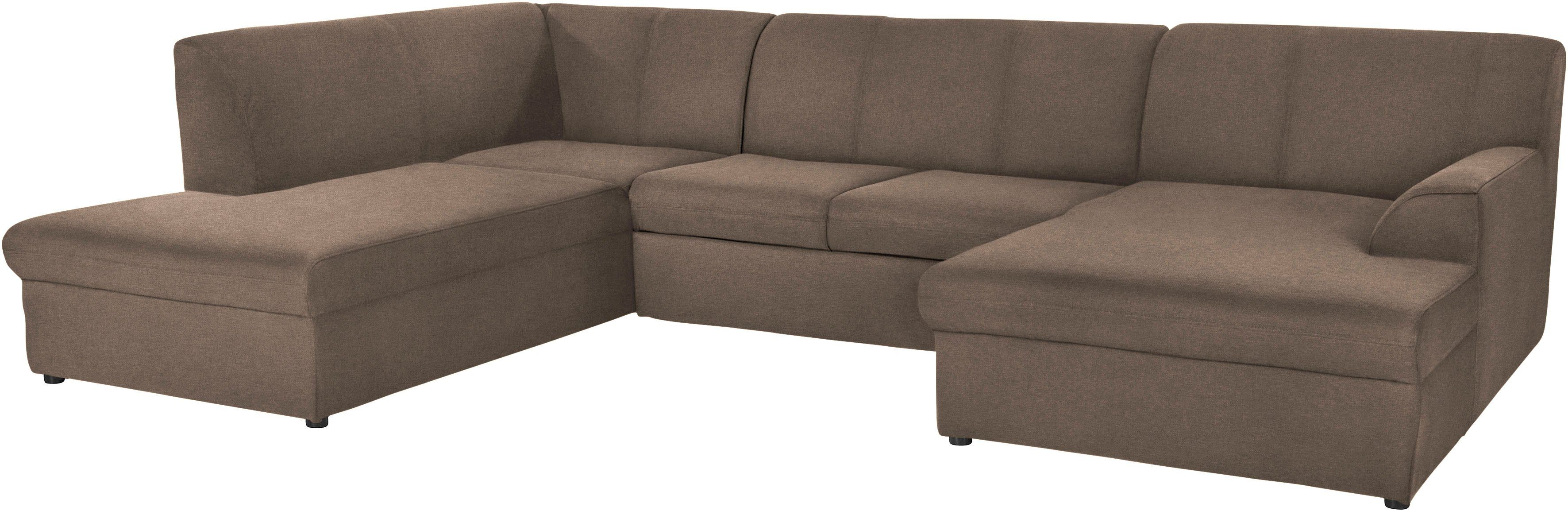 DOMO collection Wohnlandschaft Topper, elegant und zeitlos, komfortabel, U-Form, wahlweise mit Bettfunktion