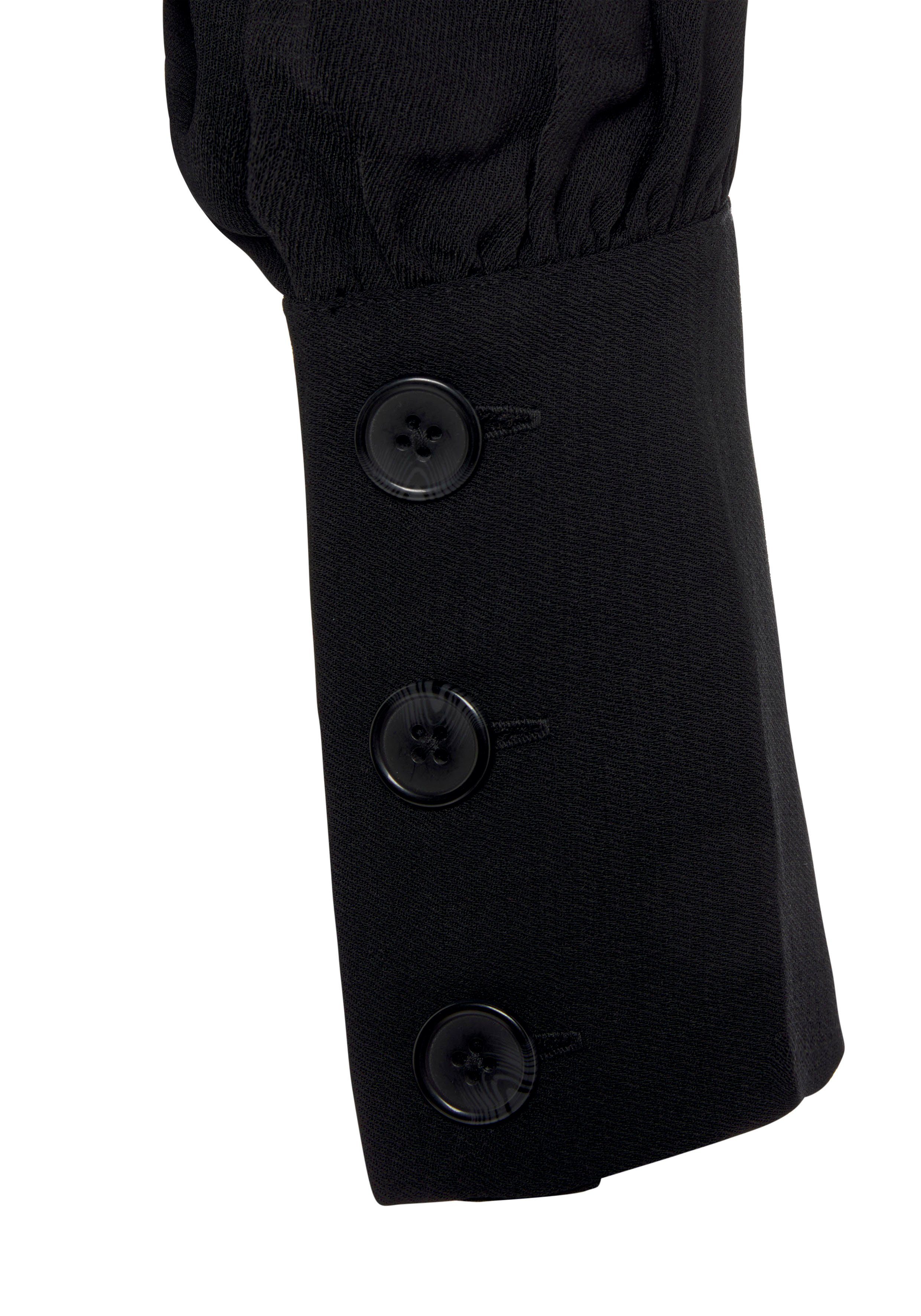 LASCANA Langarmbluse mit durchgehender Knopfleiste im Rücken elegante Damenbluse, Blusenshirt mit Puffärmeln, Business, festlich – Bild 5 von 5