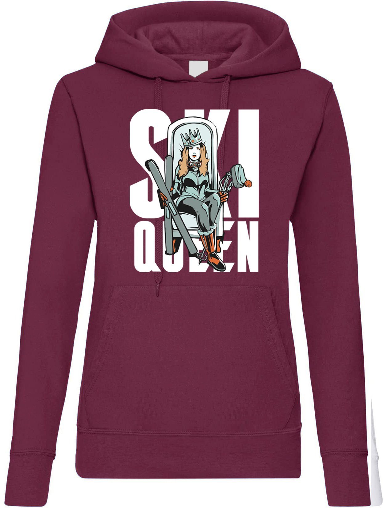 Kapuzenpullover Ski Queen Damen Hoodie Pullover