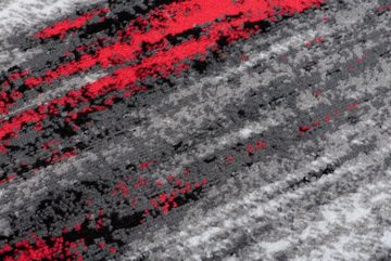 Läufer Läufer Flurläufer Modern für Vorzimmer 100 cm Breit Grau Rot, Mazovia, 100 x 100 cm, Kurzflor, Meterware, Höhe 8 mm, Kurzflor - niedrige Florhöhe