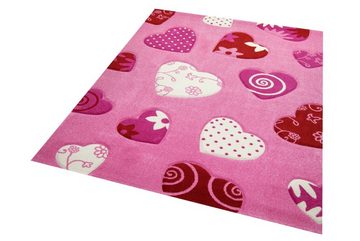 Kinderteppich Kinderteppich Spielteppich Babyteppich Mädchen Herz rosa pink, Carpetia, rechteckig, Höhe: 13 mm