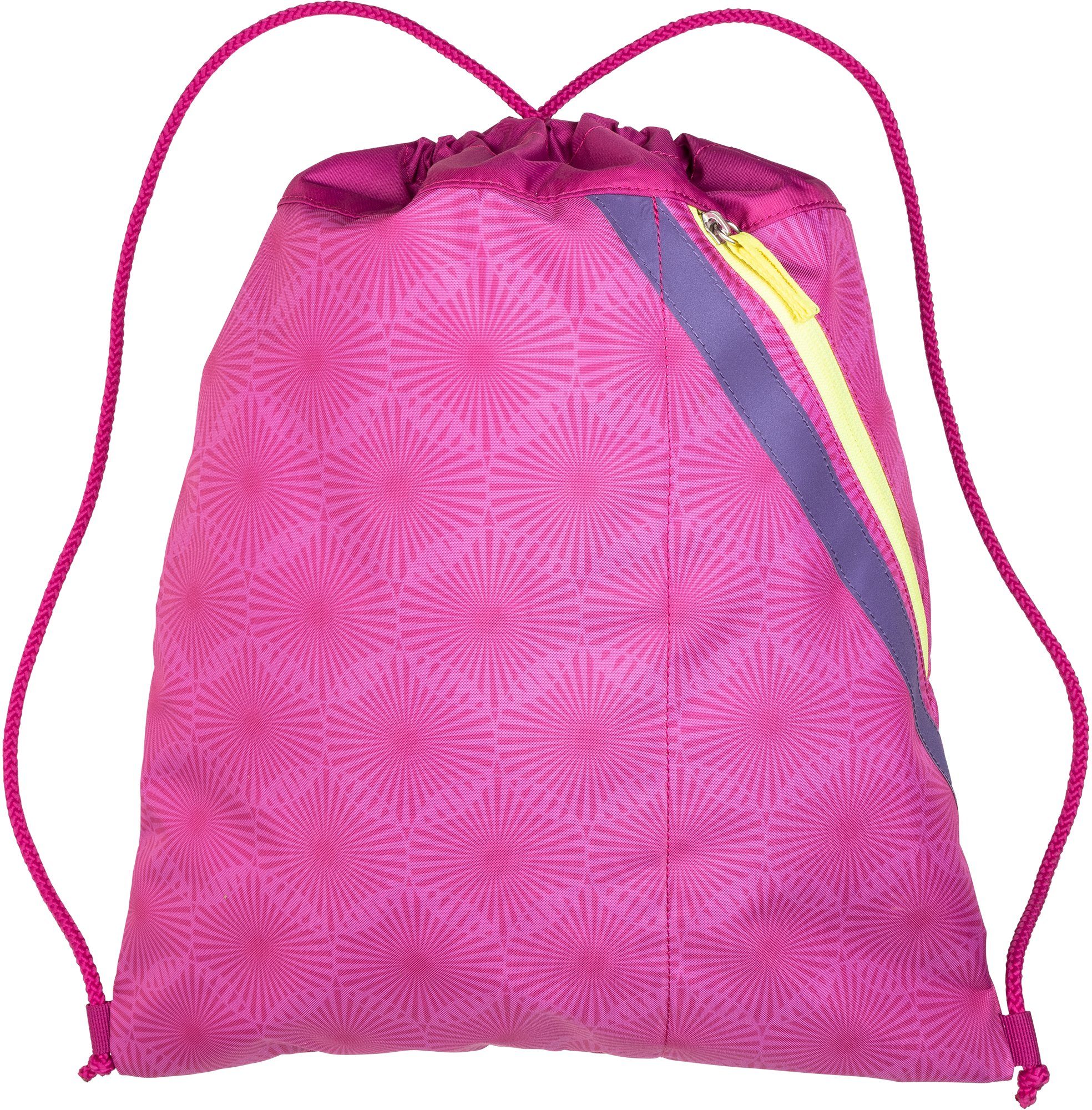 Schulrucksack Deckel (Set), Seiten & DerDieDas® Superflash Mermaid mit reflektierenden Flächen Exklusiv Front, Pink an - großen extra ErgoFlex