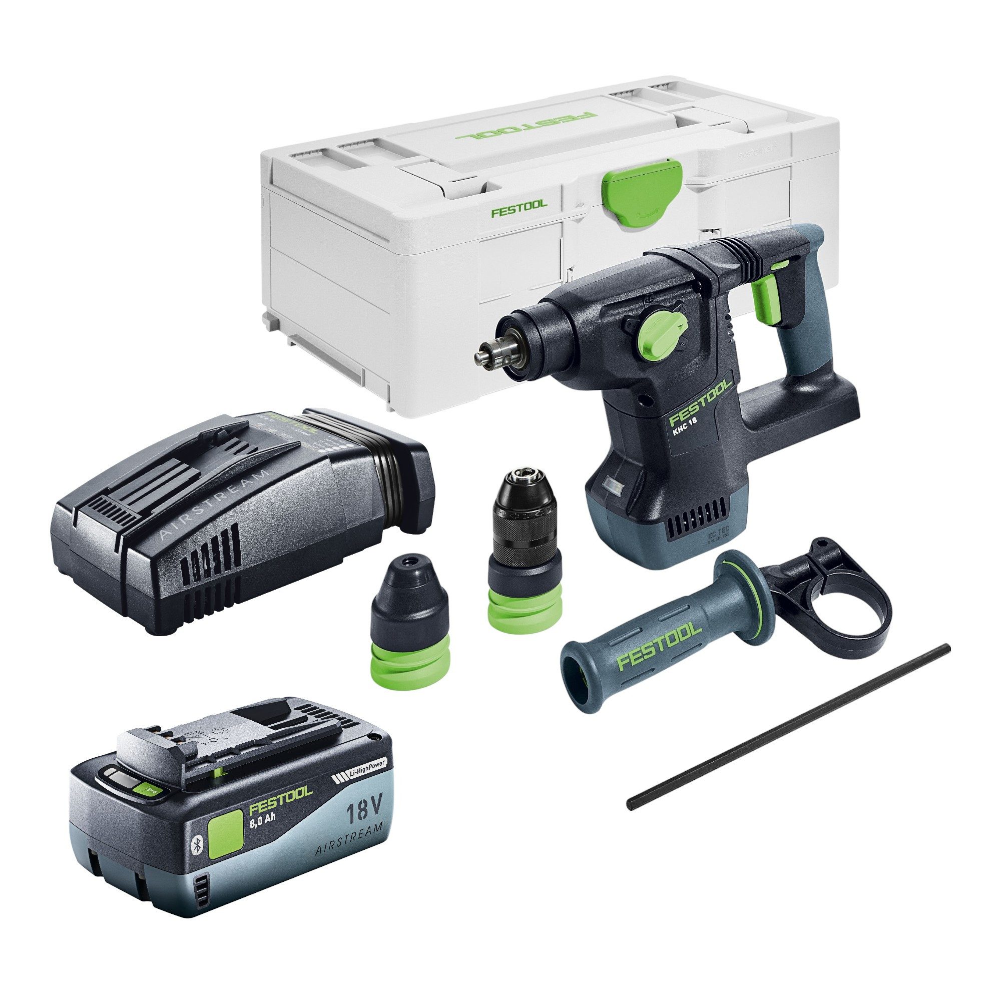 FESTOOL Akku-Bohrhammer Festool KHC 18 EB-Basic Akku Kombihammer 18 V 2,6 J SDS-Plus Brushless