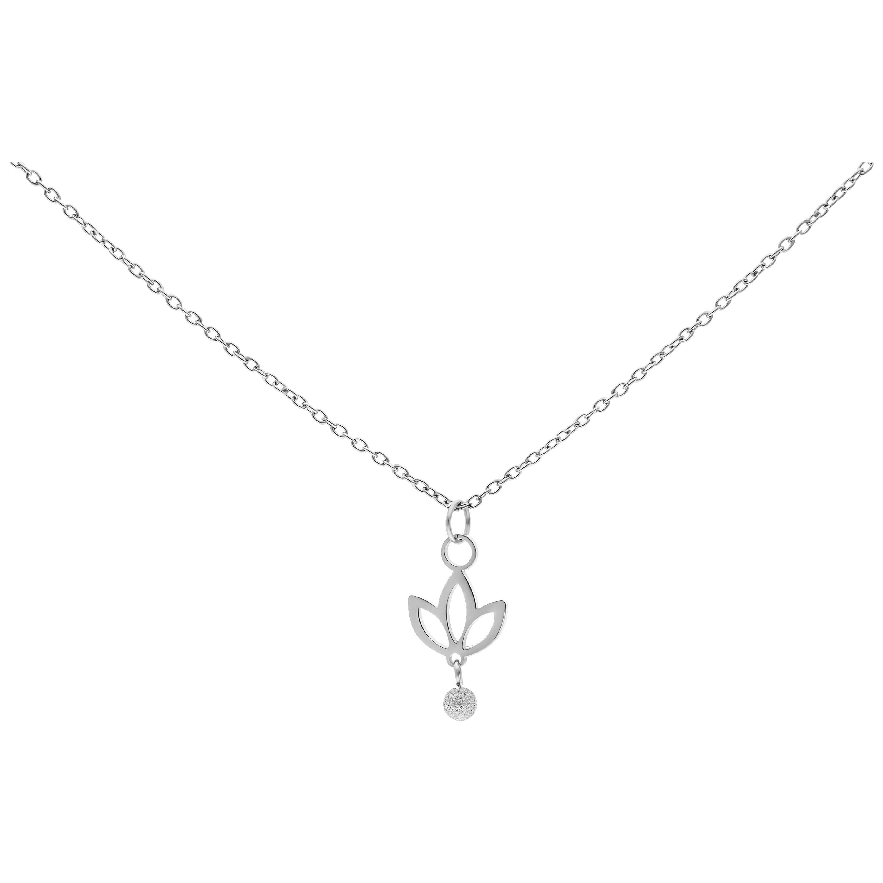 Wildcat Kette mit Anhänger Dangling Lily Kette - Silber, Chirurgenstahl 316L - wasserfest, langlebig, hautverträglich