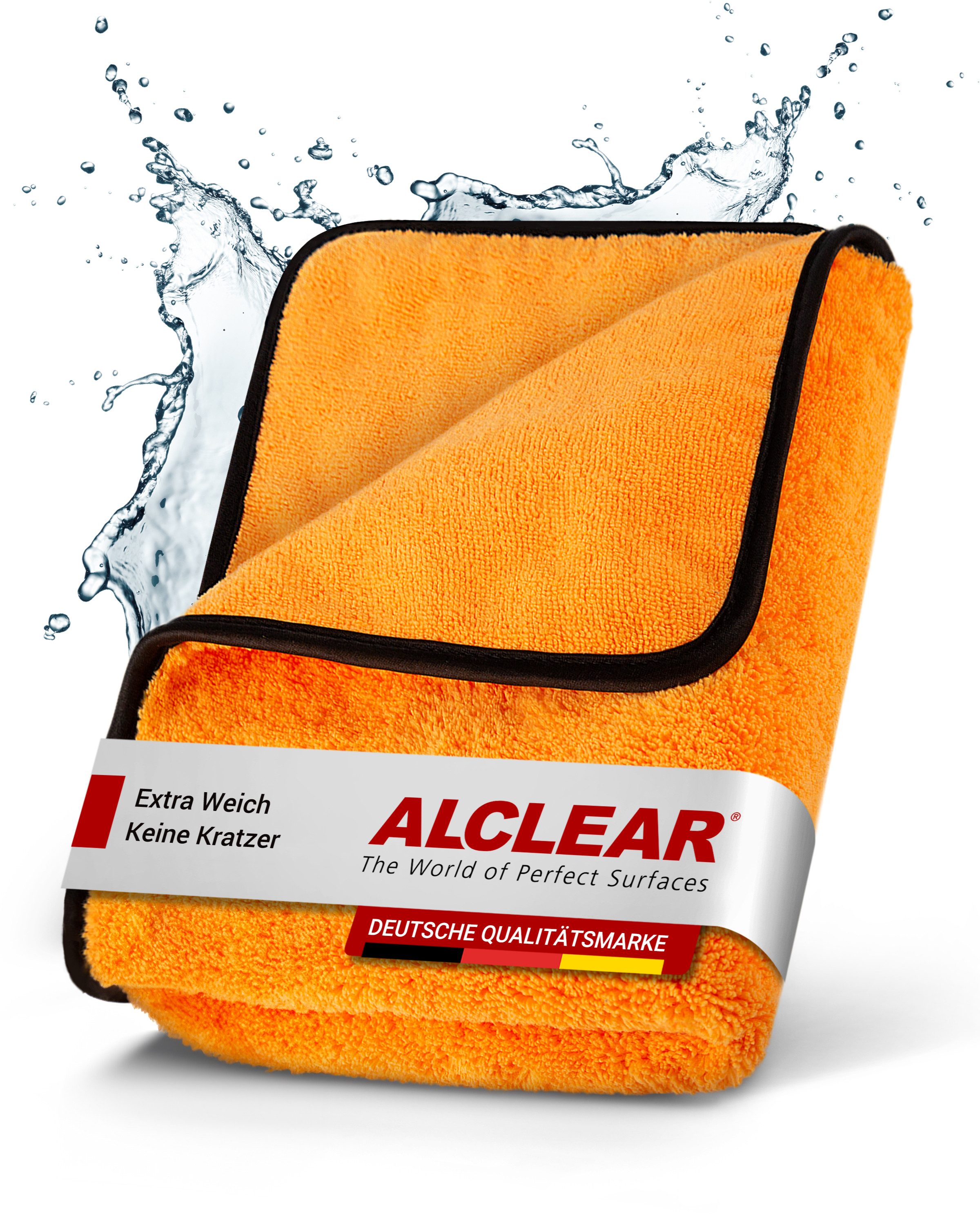 ALCLEAR 9520 Mikrofaser Trockentuch XXL für Auto 60x90 cm saugstark fusselfrei Mikrofasertuch (70% Polyester, 30% Polyamid, 60x90 cm)
