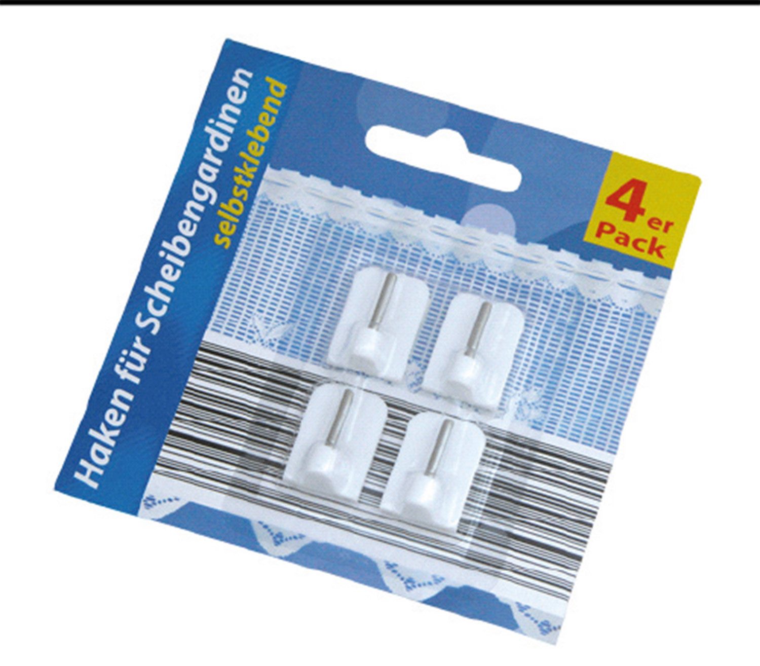 Gardinenhaken Haken für Scheibengardinen, 4er Pack
