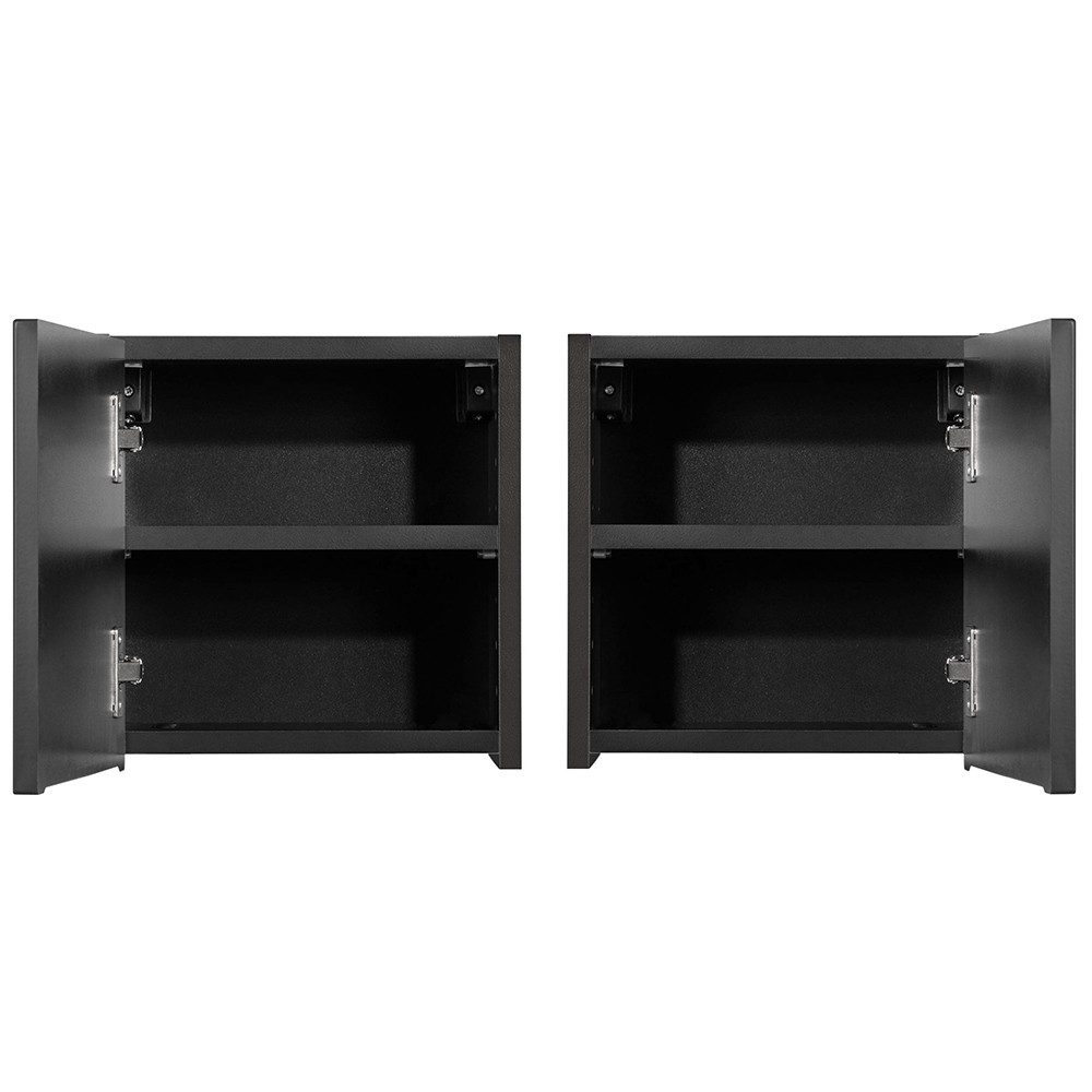 Lomadox Hängeschrank NEWPORT-56-BLACK 30x30cm, Badmöbel Wandschrank schwarz, gerillte Front