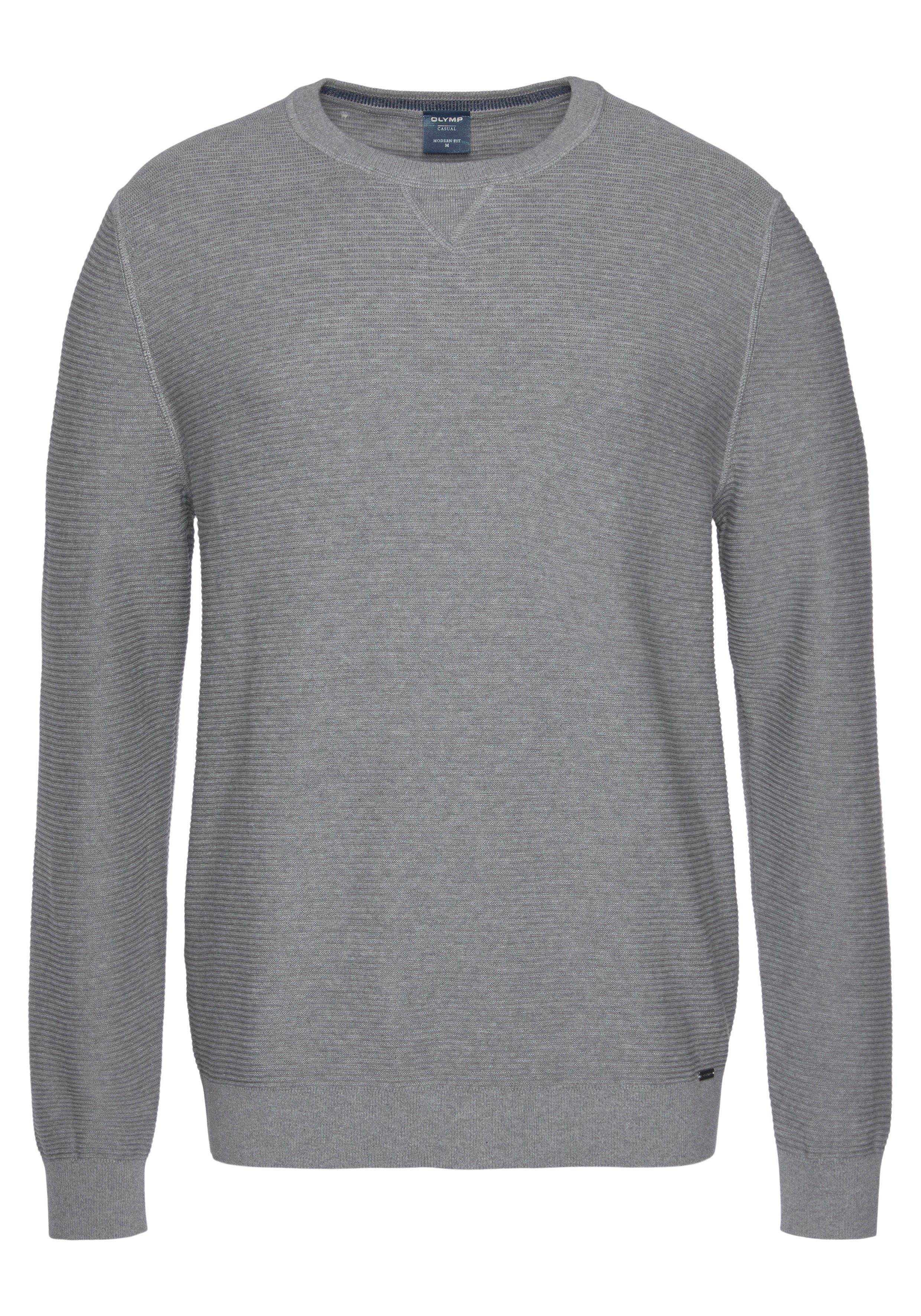 OLYMP Rundhalspullover OLYMP Strick Casual mit modischem Strukturmuster günstig online kaufen
