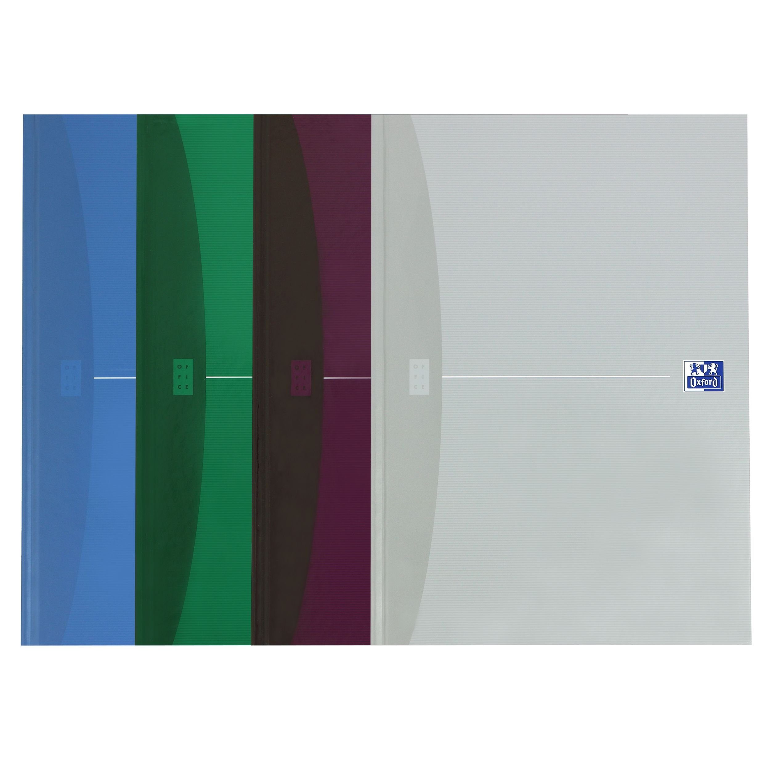 OXFORD Notizbuch Office gebundenes Buch - A4, 5 mm kariert, sortiert, perf. Ecken