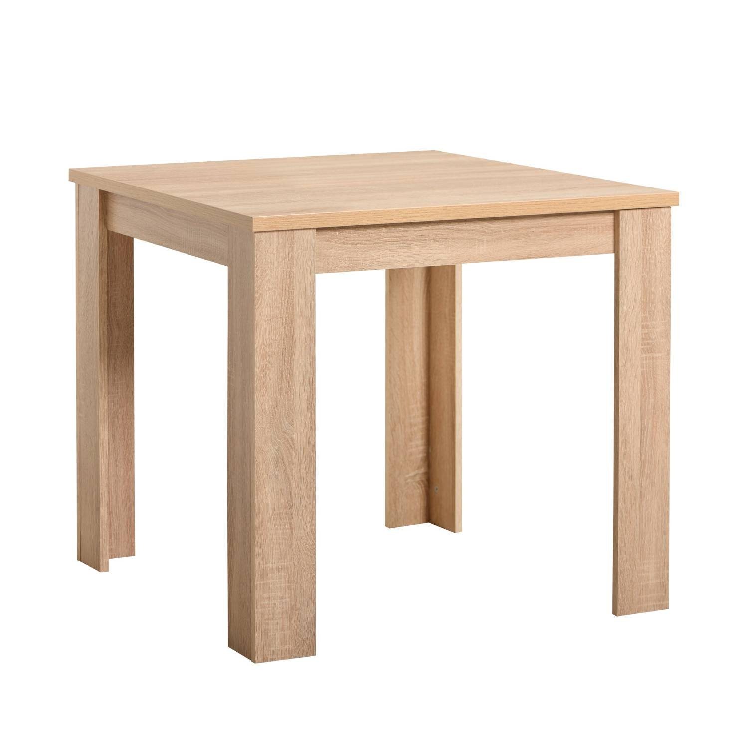 Homestyle4u Holz Stühlen (Komplett-Set, Grau, 3-tlg) Esstisch Essgruppe 80x80 Natur 2 mit Tisch
