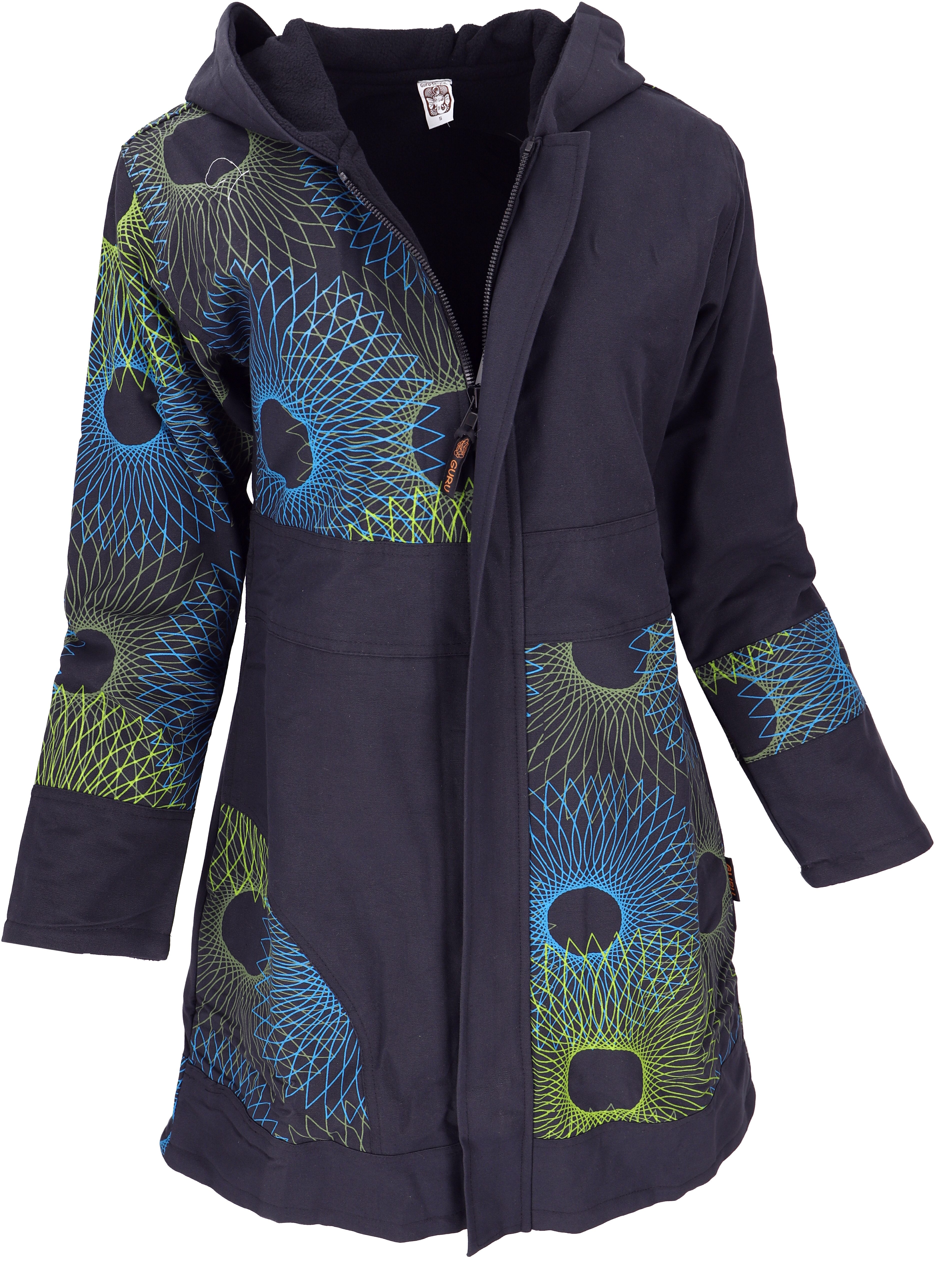 Guru-Shop Langjacke Boho Hippie chic Jacke, Patchwork Jacke,.. alternative Bekleidung