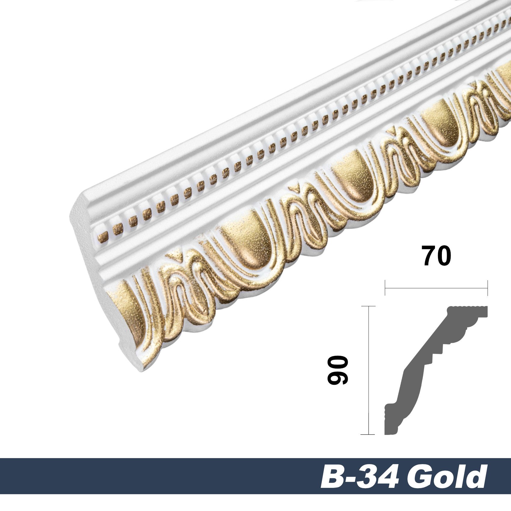 marbet design Stuckleiste B-34 gold, 20 günstig online kaufen