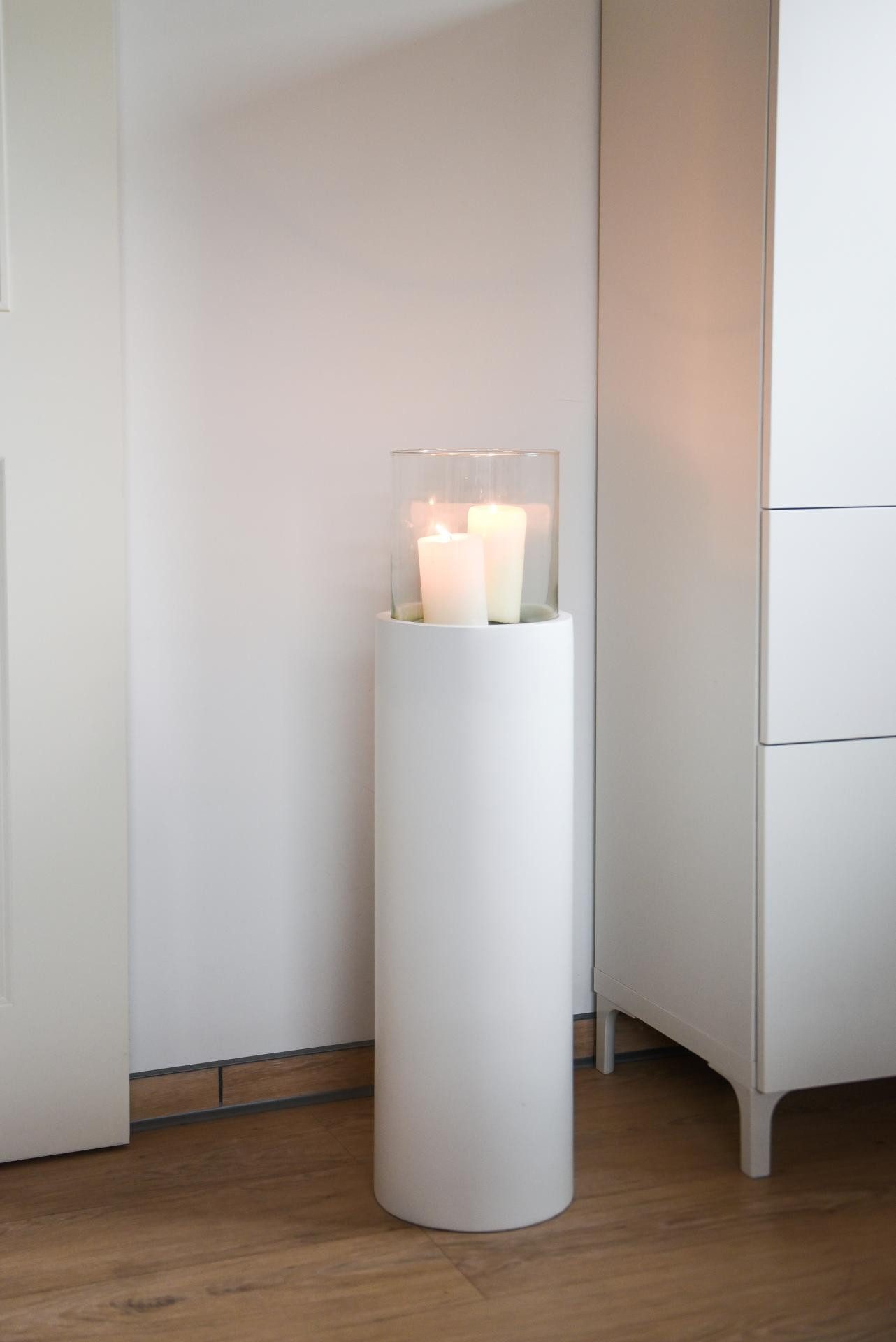 VIVANNO Bodenwindlicht Fiberglas CANDIRO Rund - Weiß Matt (1 St), 21x80 cm günstig online kaufen